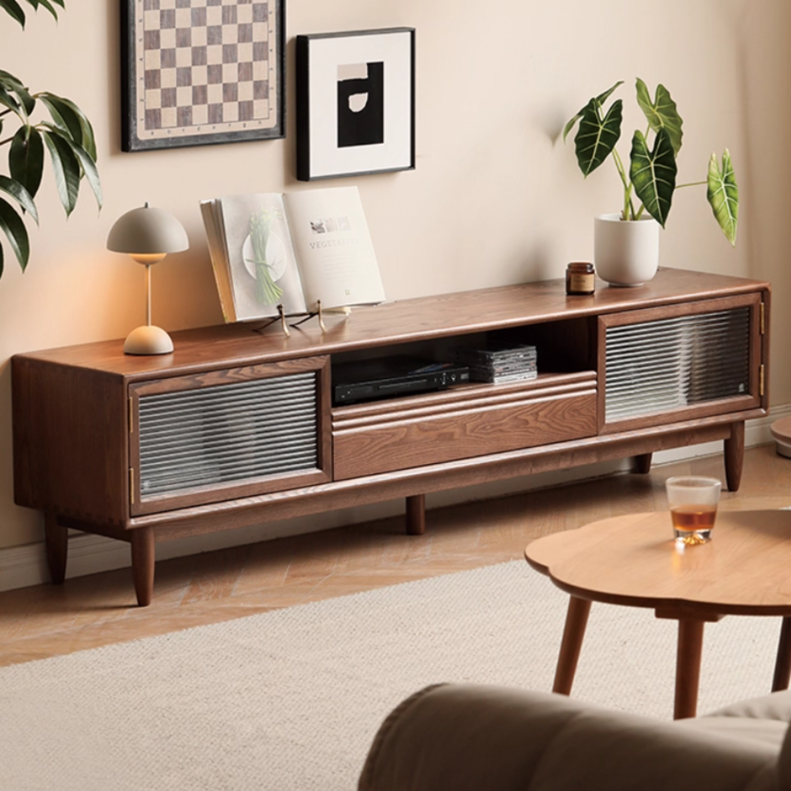 Ash Solid Wood Modern Minimalist TV Stand