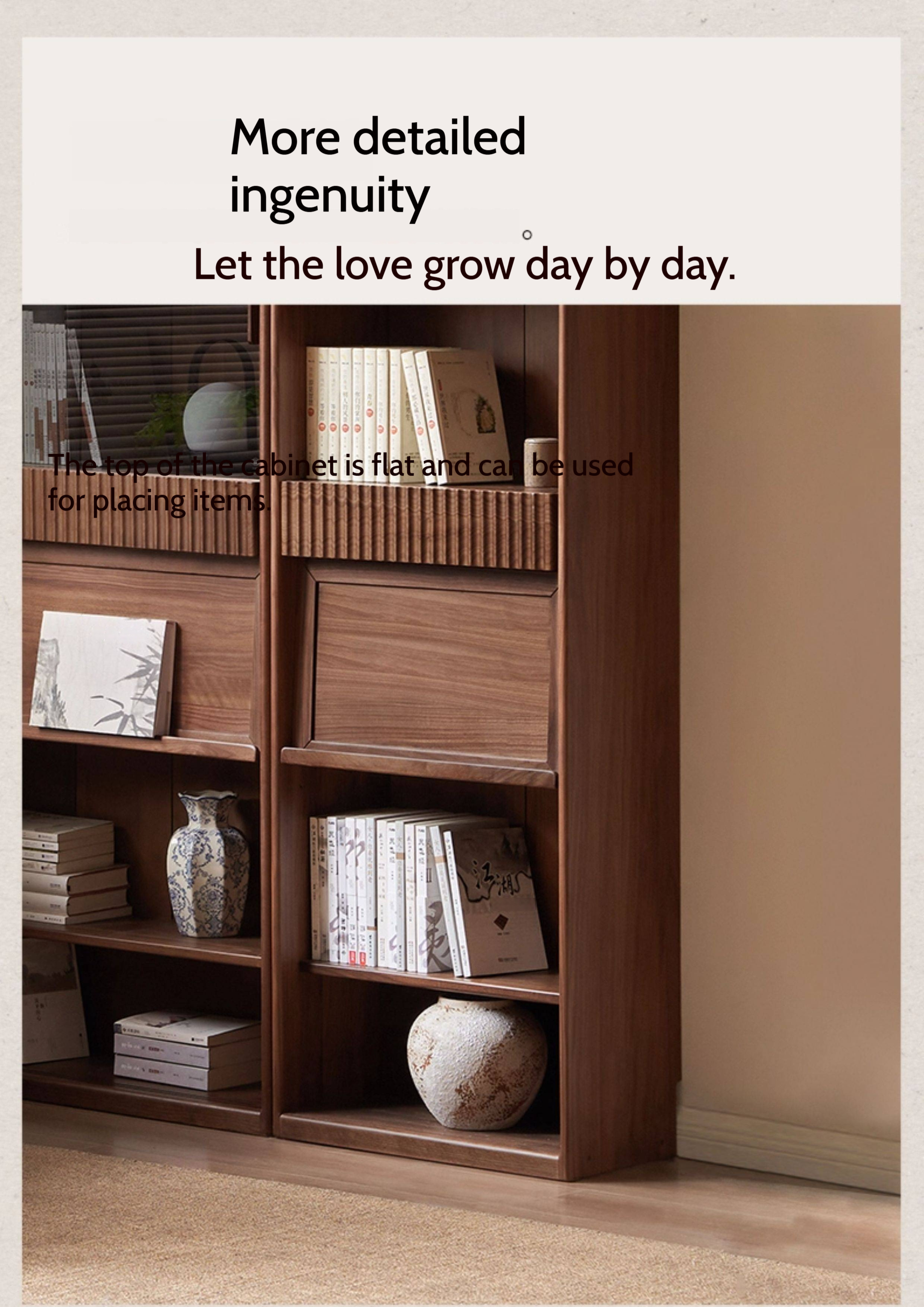 Ash Solid Wood Wall Combination Bookshelf