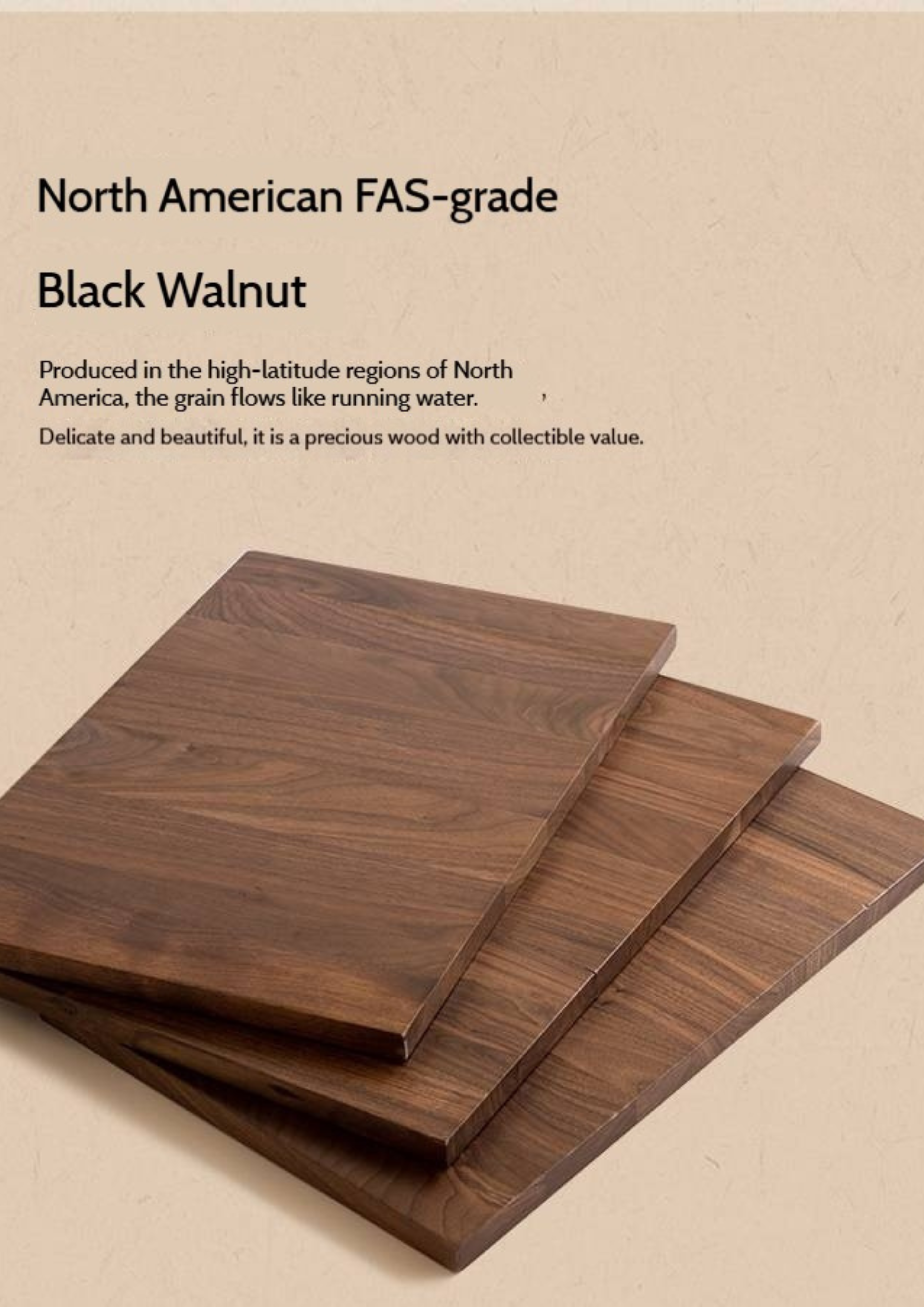 Black Walnut, Oak Solid Wood French Retro Style Dining Table