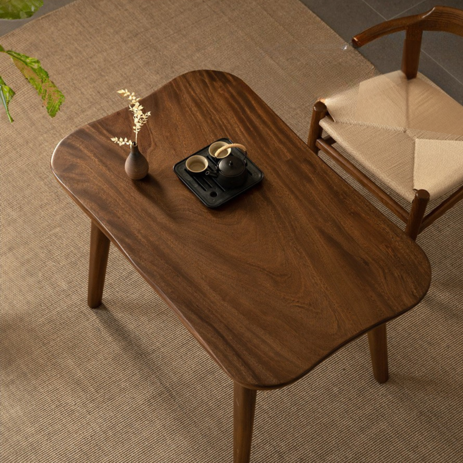 Black Walnut Solid Wood Natural Edge Tea Table