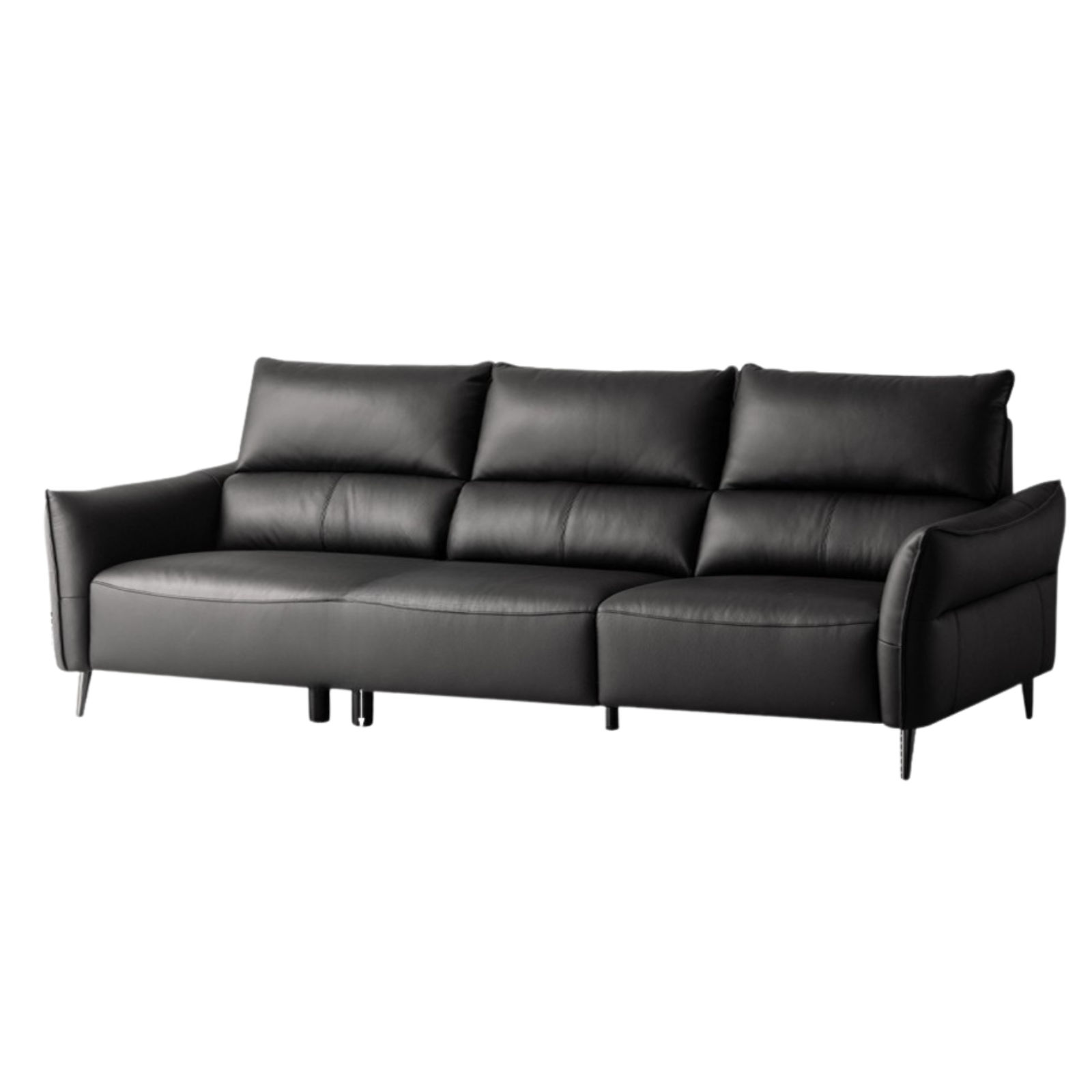 Genuine Top Grain Leather  Modern Sofa, Clean Line Contemporary Design