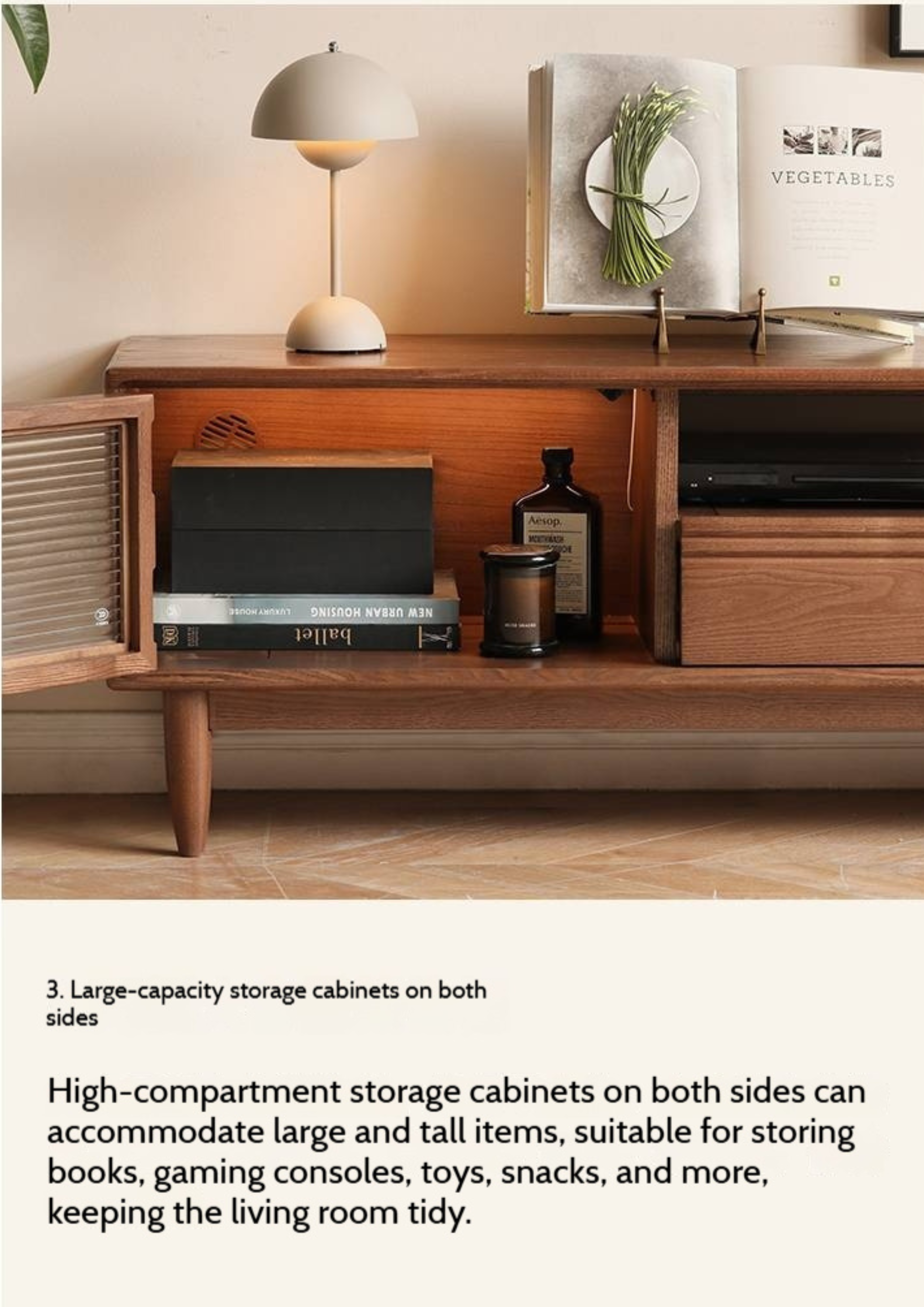 Ash Solid Wood Modern Minimalist TV Stand