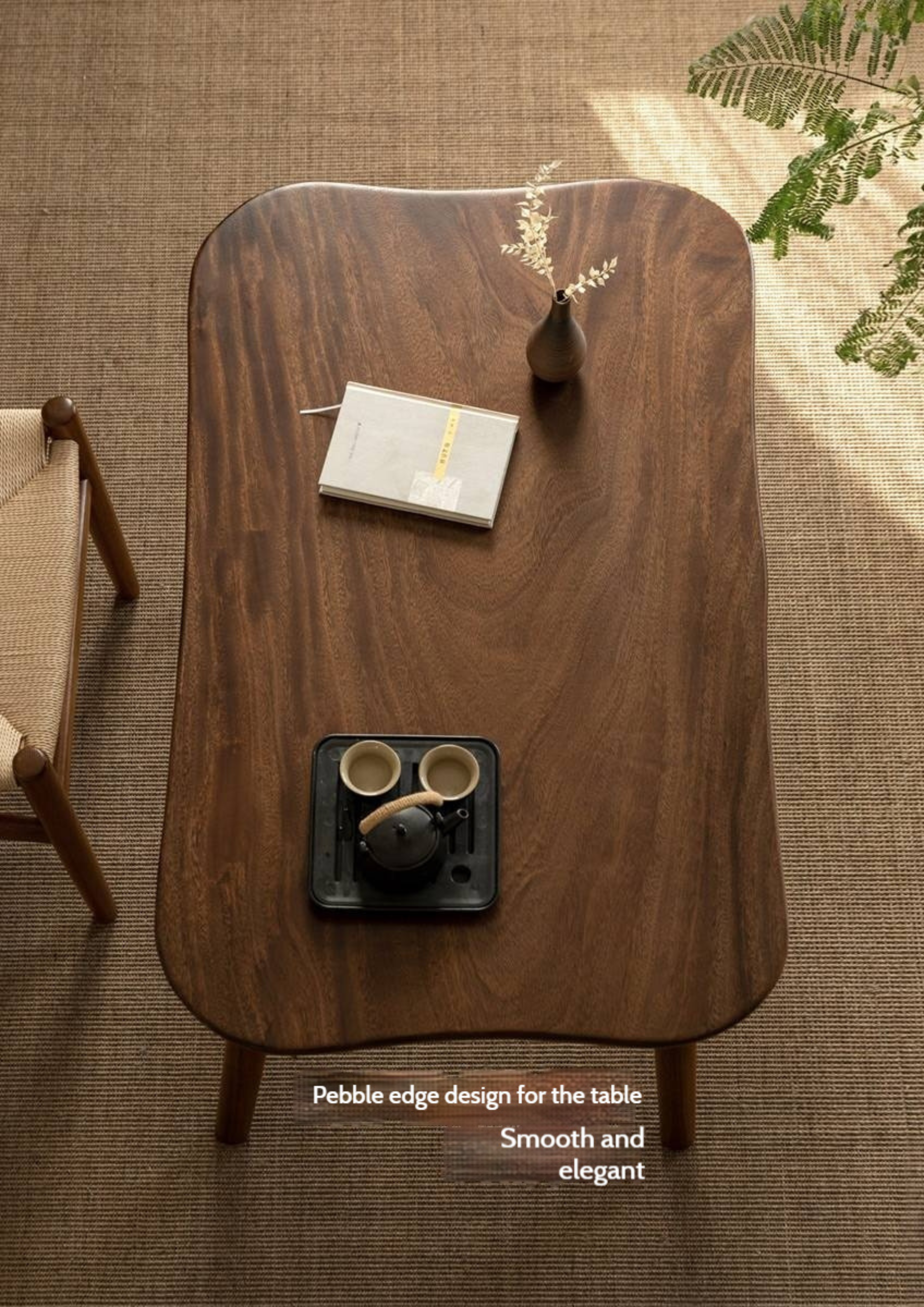 Black Walnut Solid Wood Natural Edge Tea Table