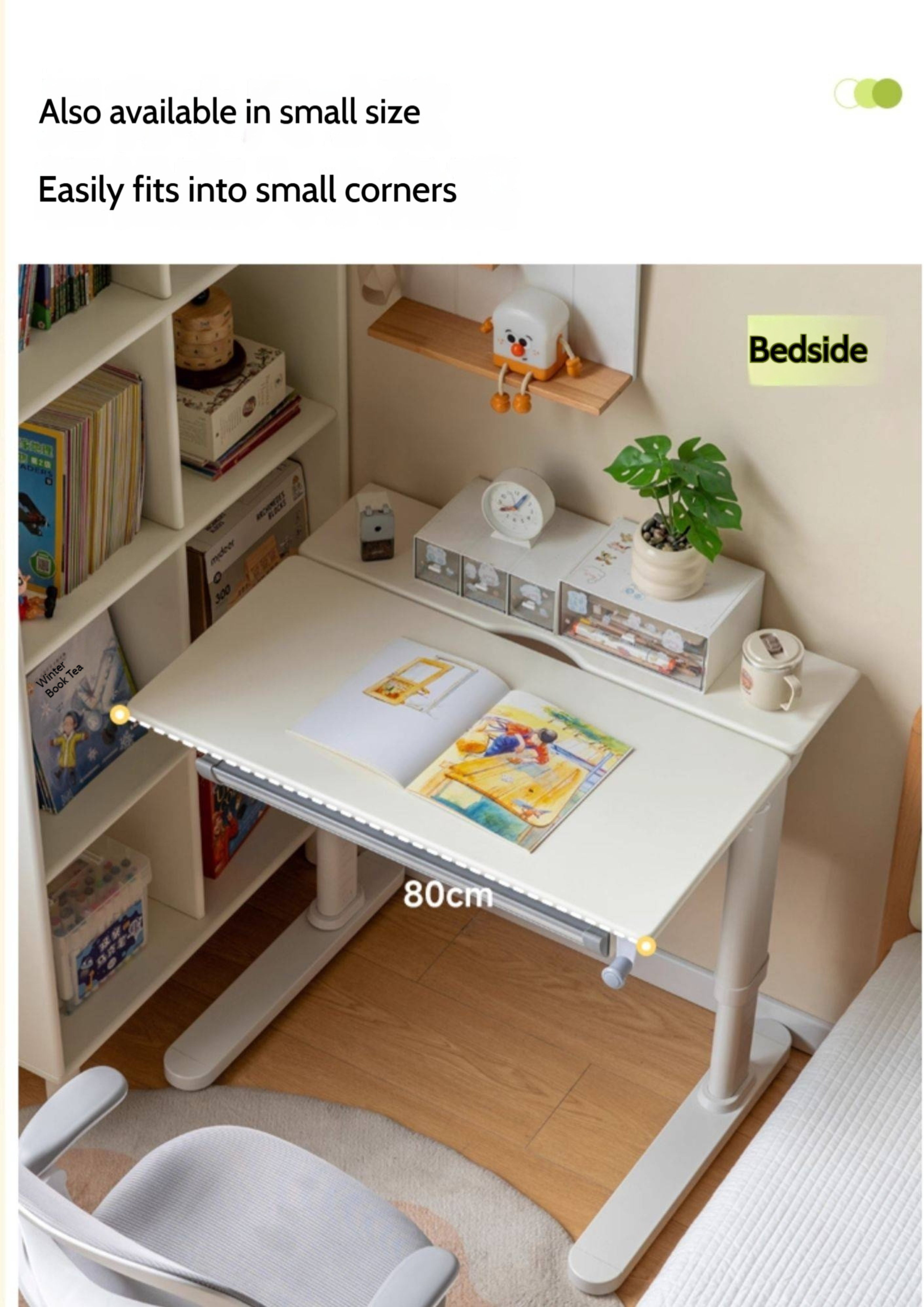 Solid Rubberwood Cream Style Children's Learning Desk