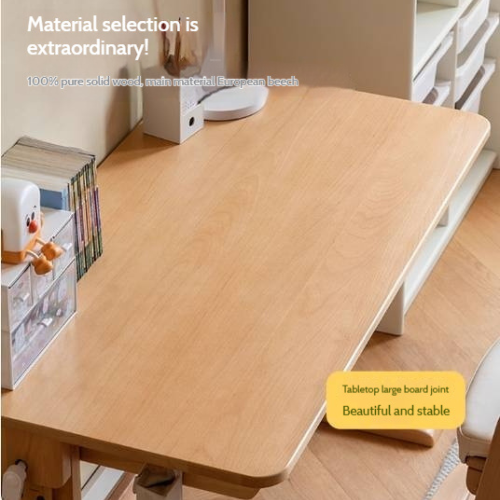 Beech Solid Wood Children's Hand-cranked Height Desk