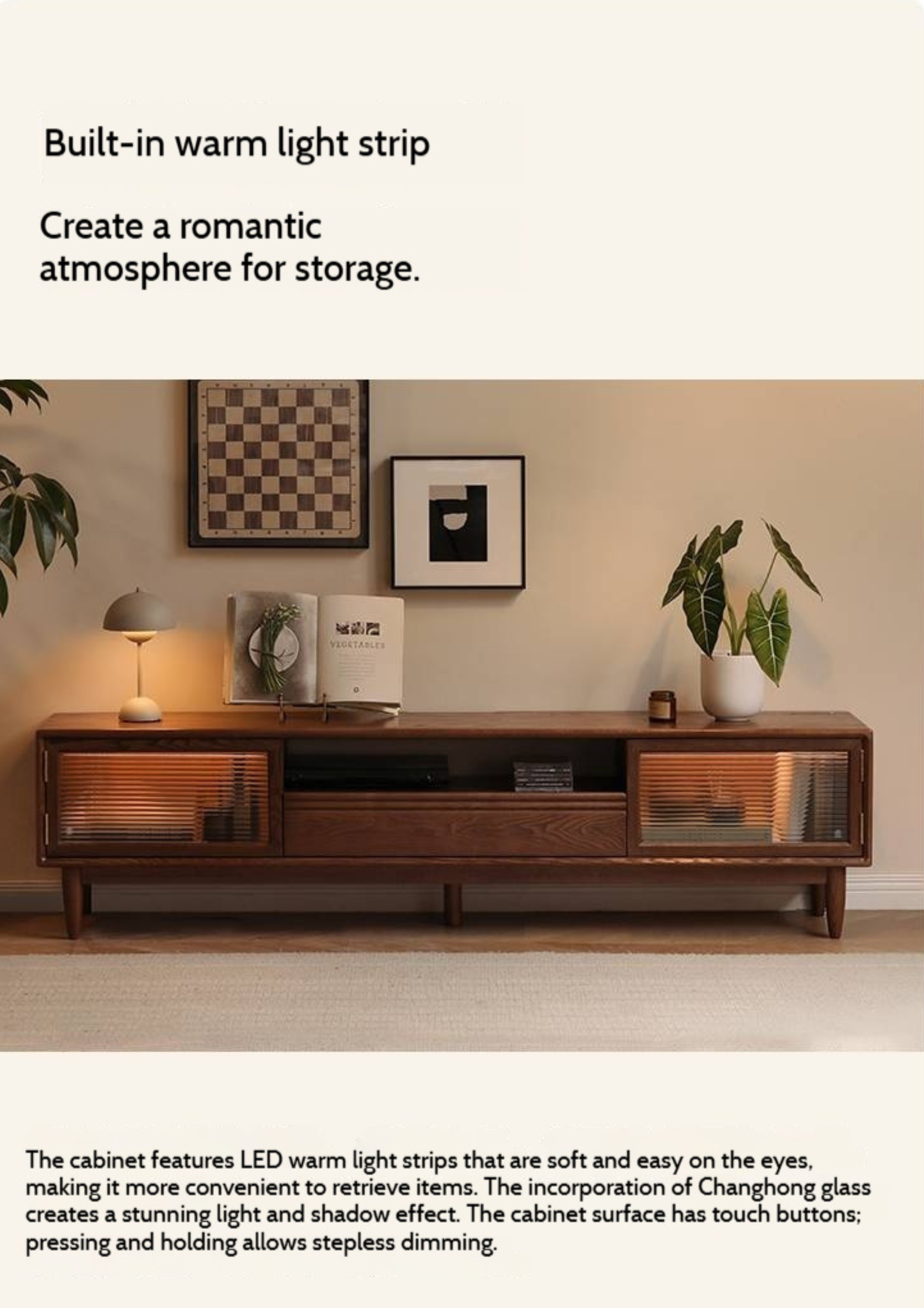 Ash Solid Wood Modern Minimalist TV Stand