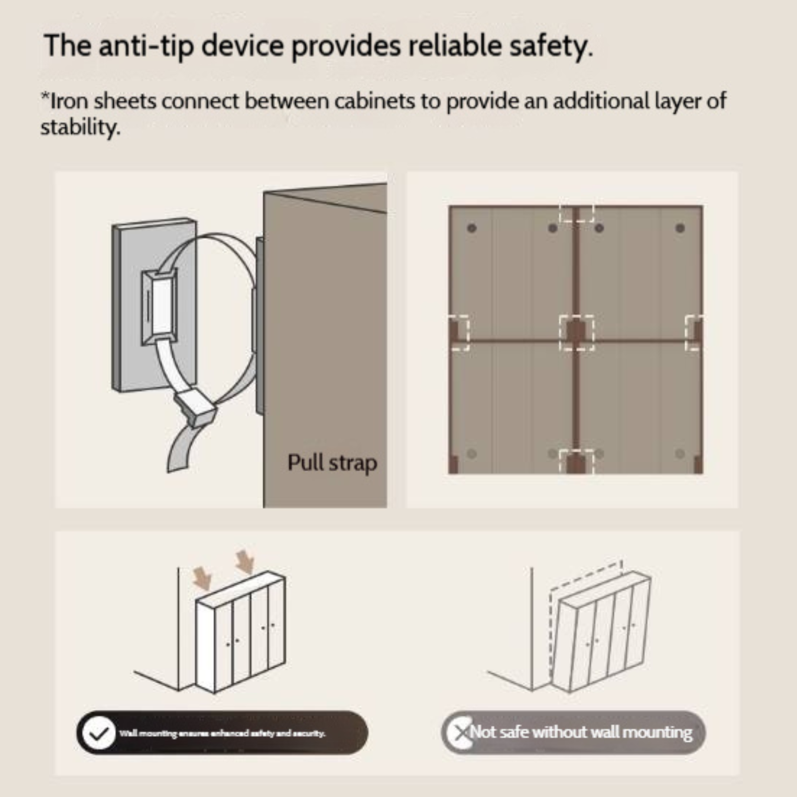 Sandalwood, Black Walnut Solid Wood Modern Double Door Wardrobe