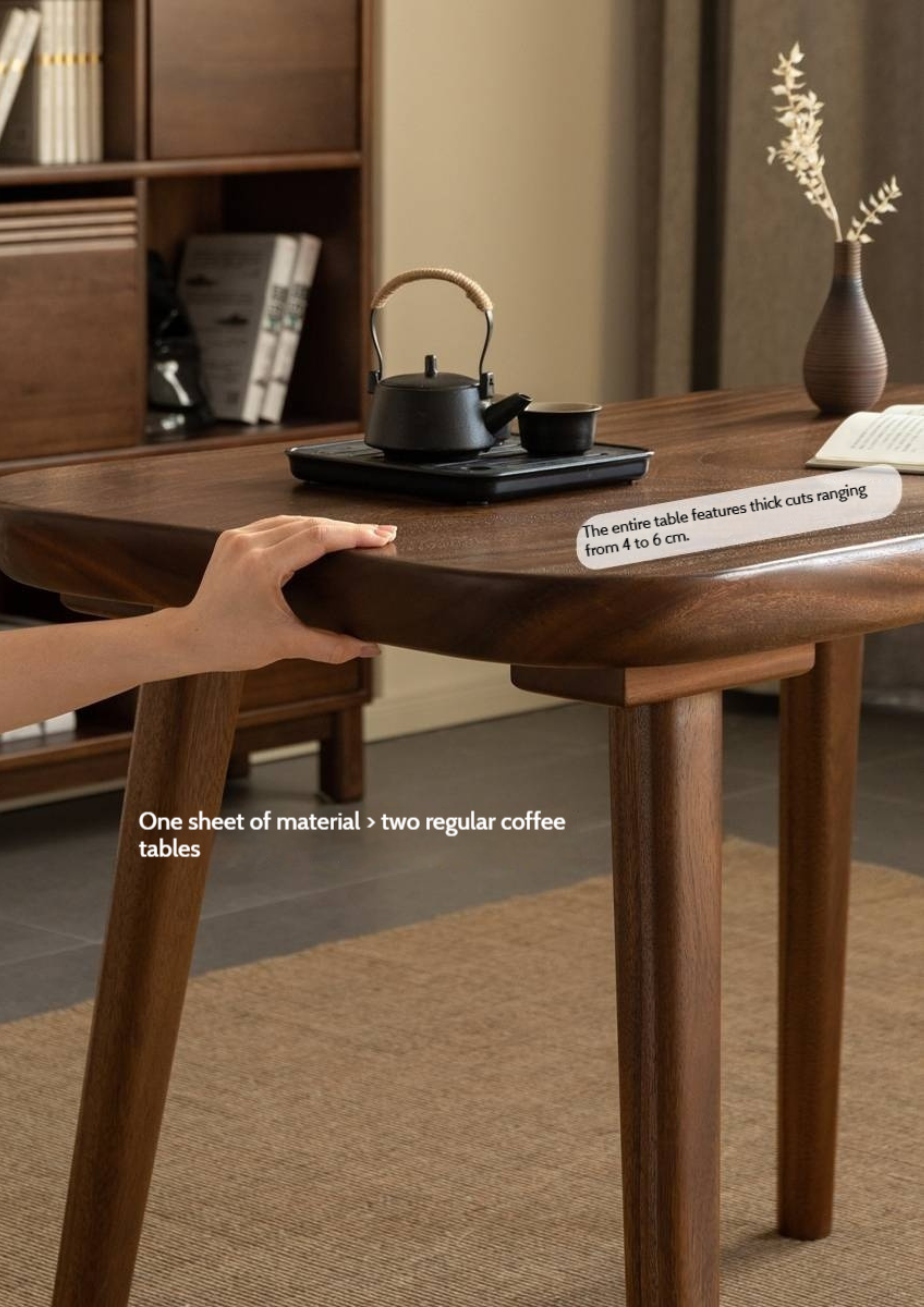 Black Walnut Solid Wood Natural Edge Tea Table