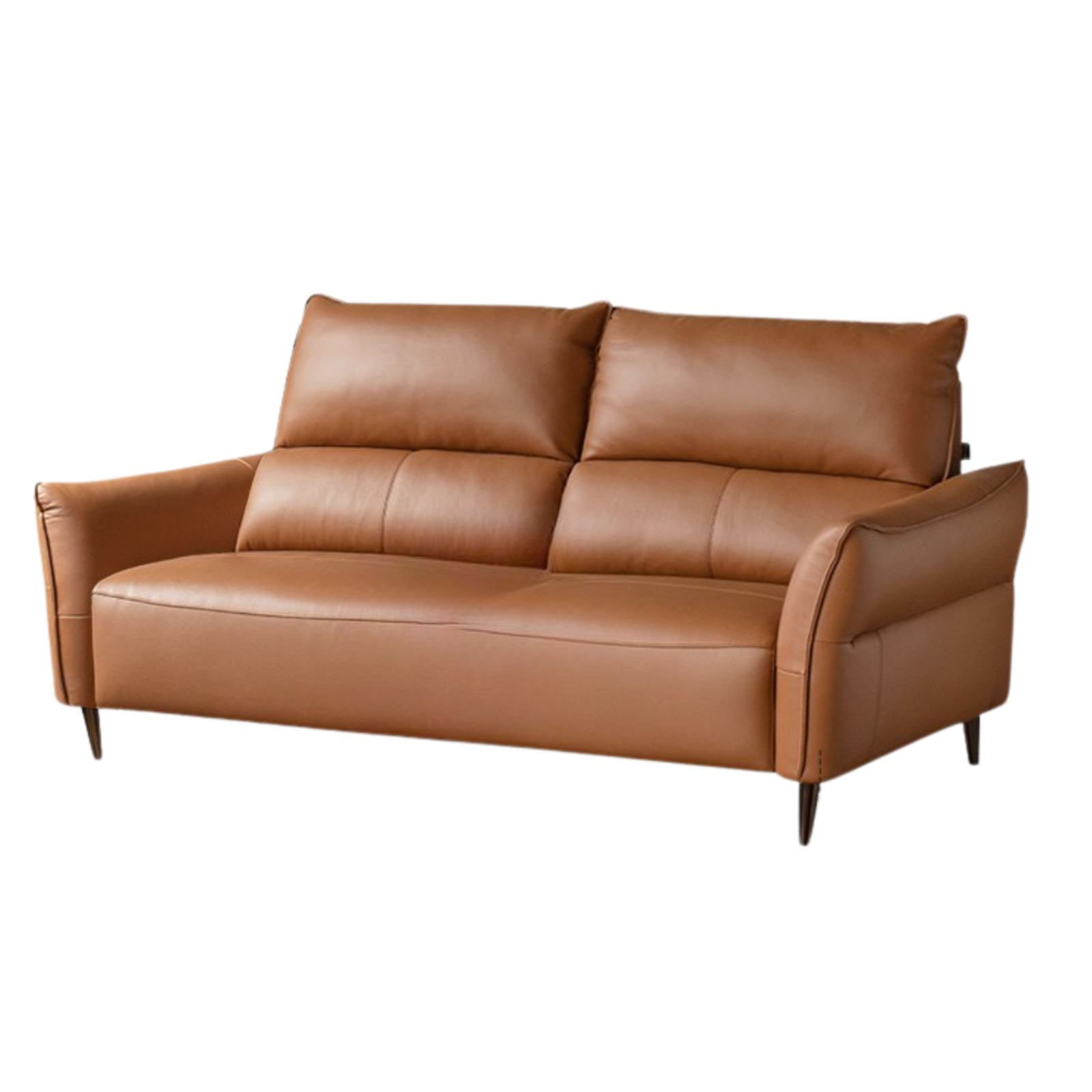 Genuine Top Grain Leather  Modern Sofa, Clean Line Contemporary Design
