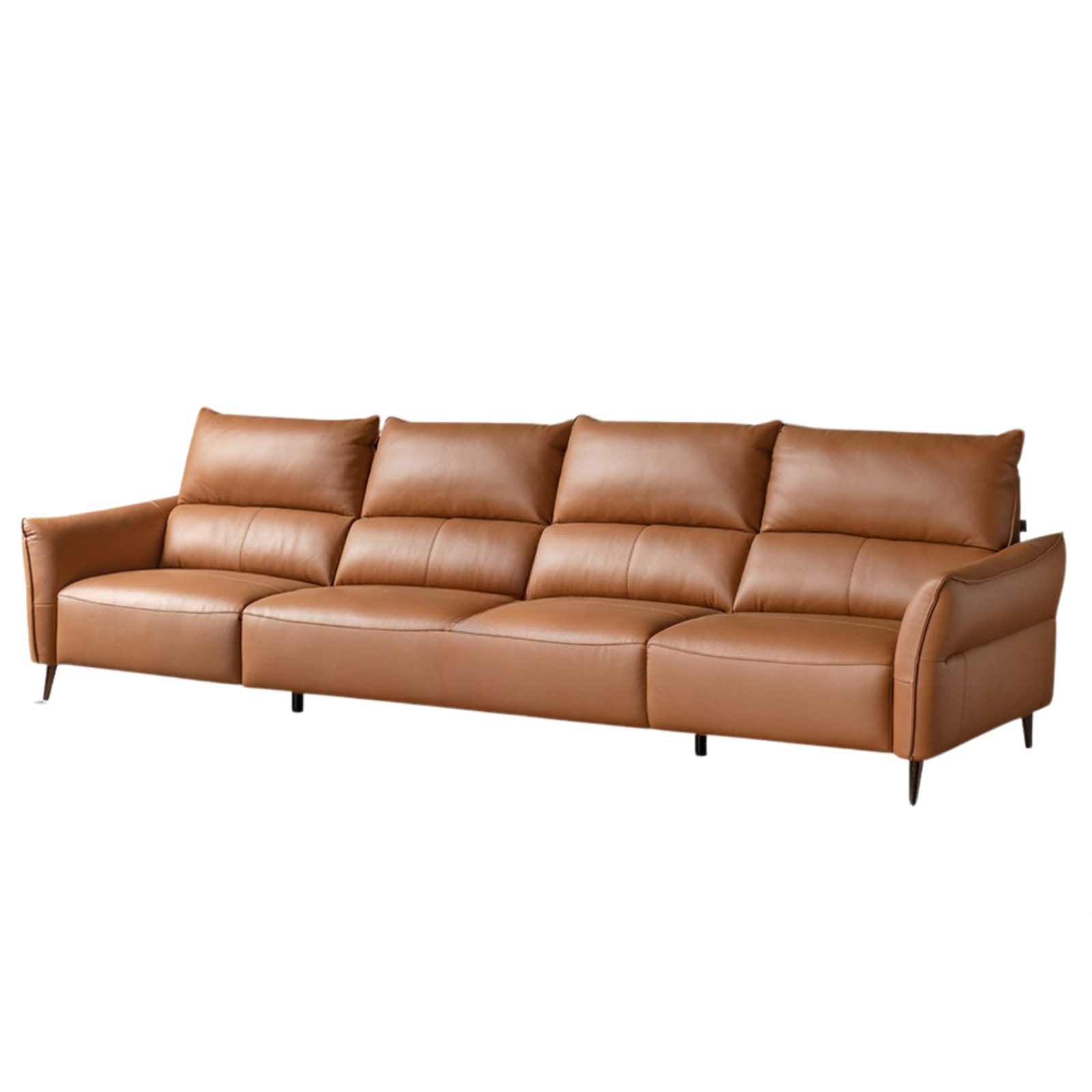 Genuine Top Grain Leather  Modern Sofa, Clean Line Contemporary Design