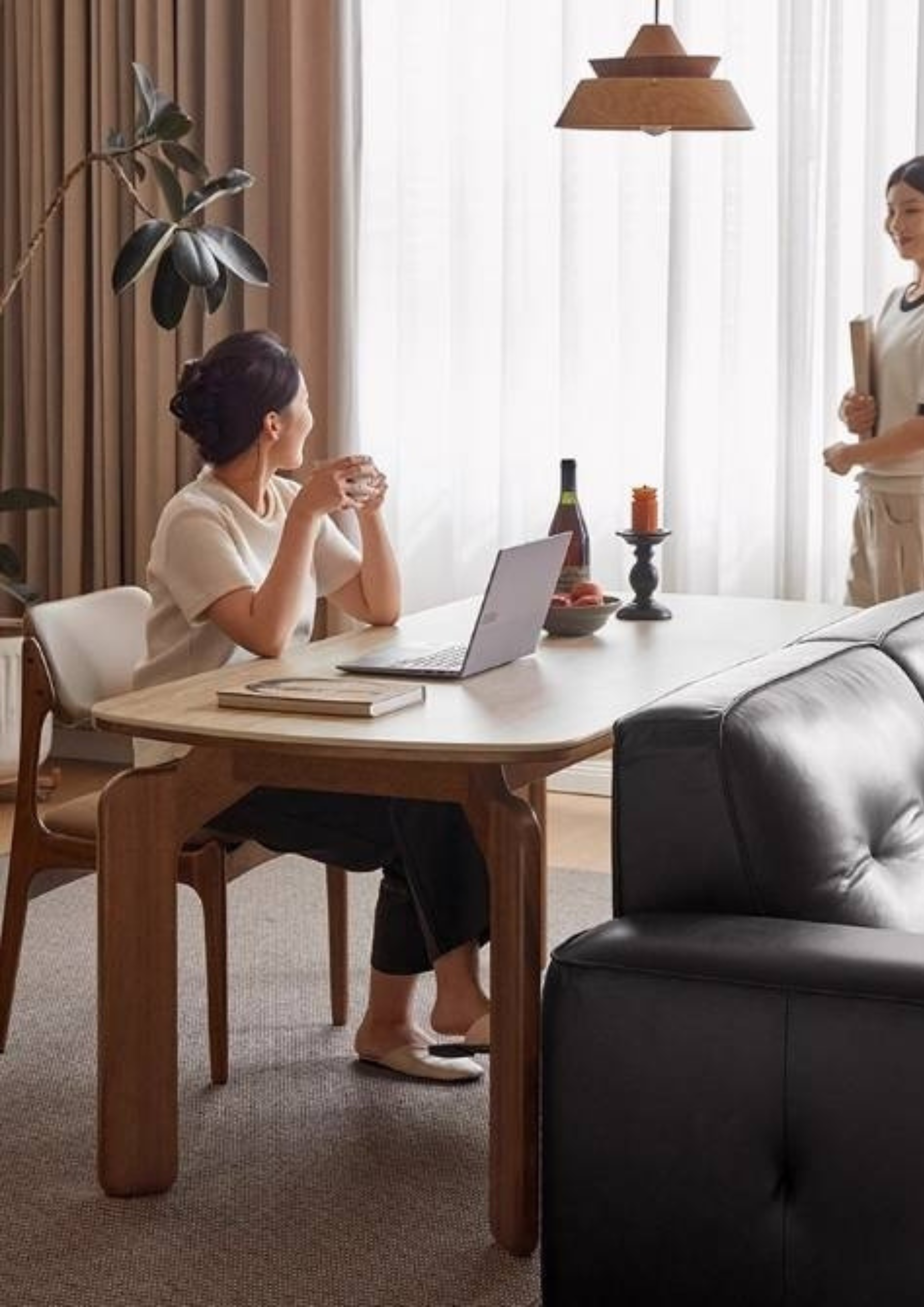 Sandalwood Solid Wood Rock Board Retro Antique Style Dining Table