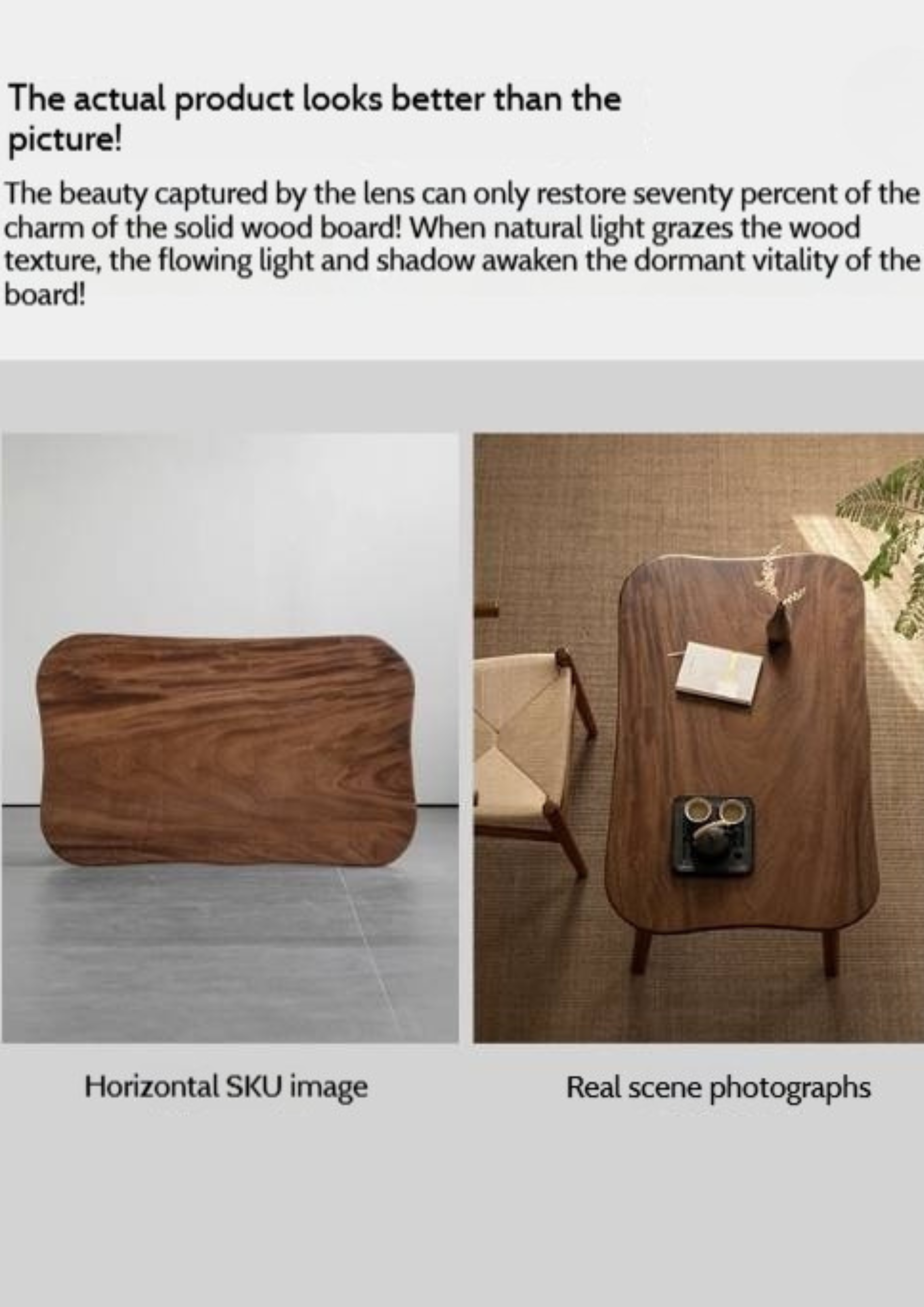 Black Walnut Solid Wood Natural Edge Tea Table