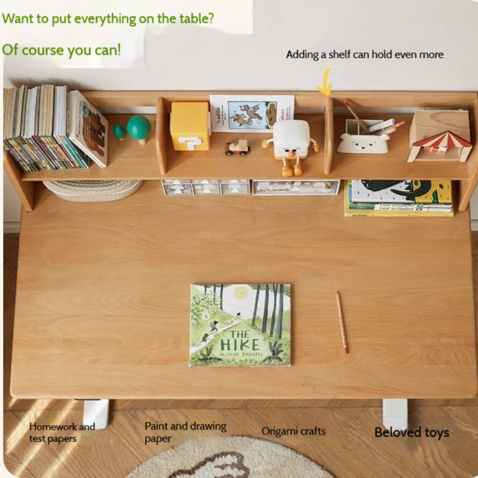 Beech Solid Wood Children's Electric Learning Desk