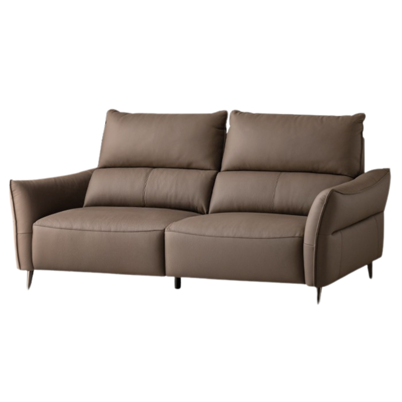 Genuine Top Grain Leather  Modern Sofa, Clean Line Contemporary Design