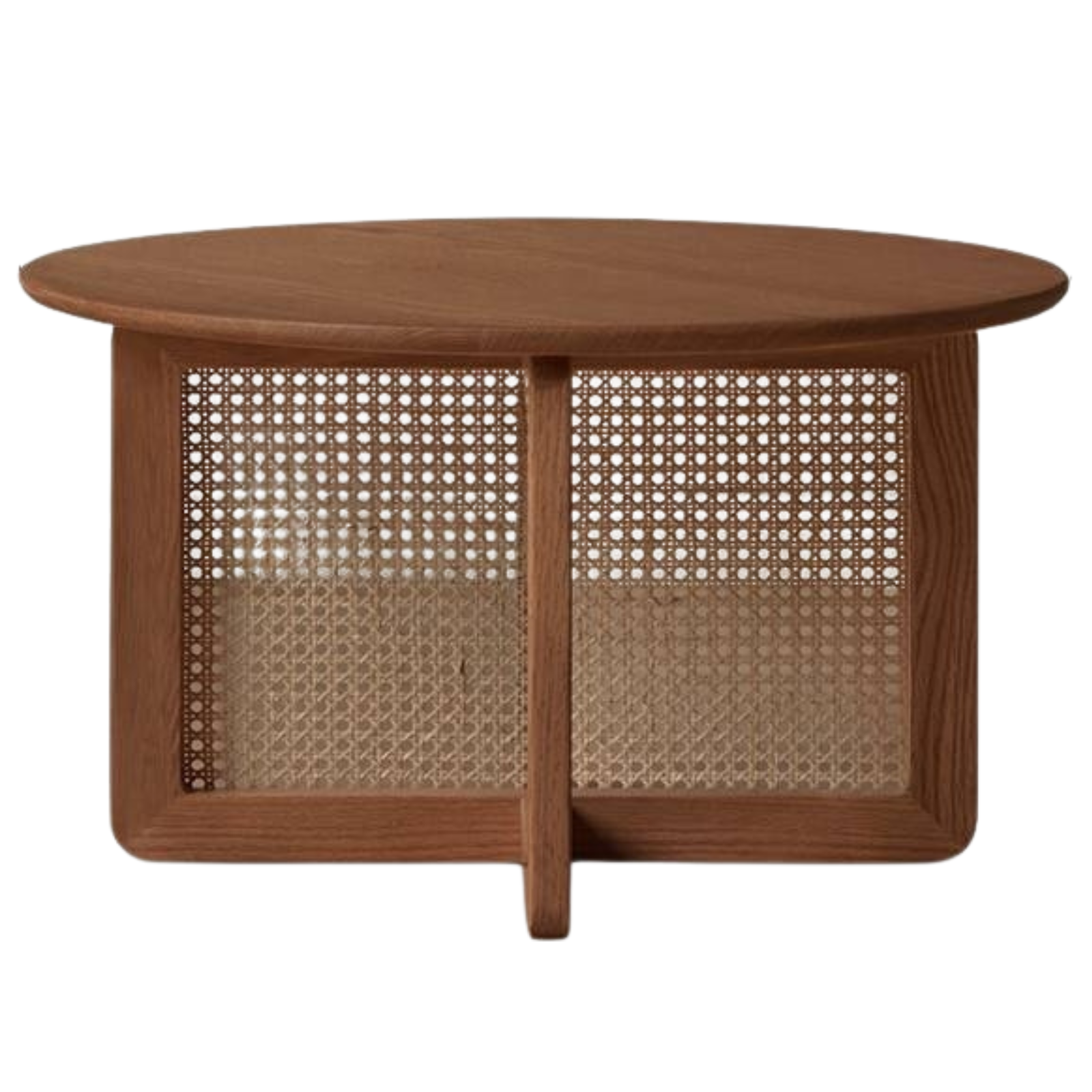 Oak Solid Wood Modern Rattan Coffee Table