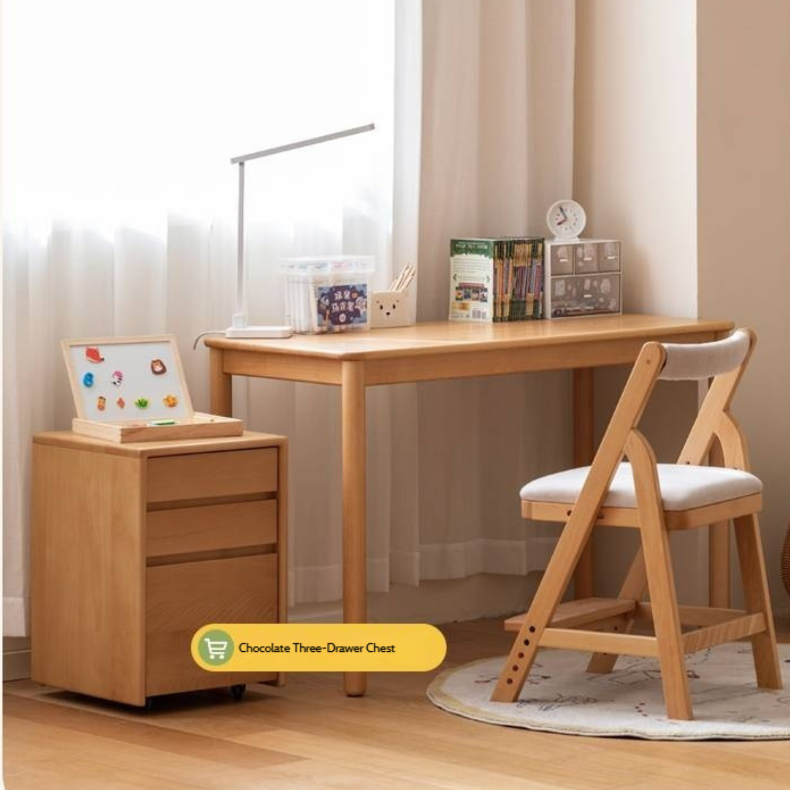 Beech Solid Wood Children's Study Table