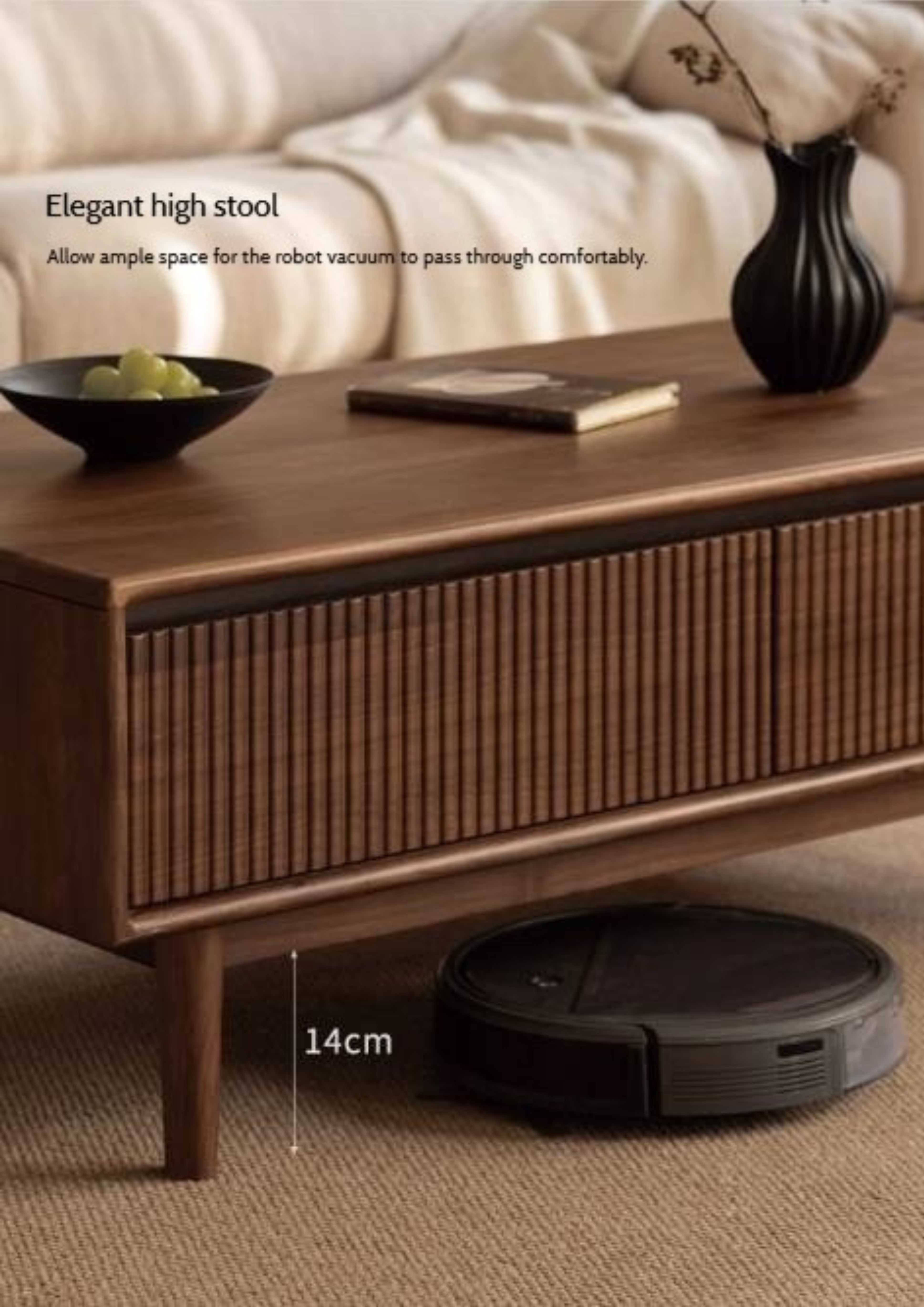 Black Walnut Solid Wood Italian Light Luxury Coffee Table