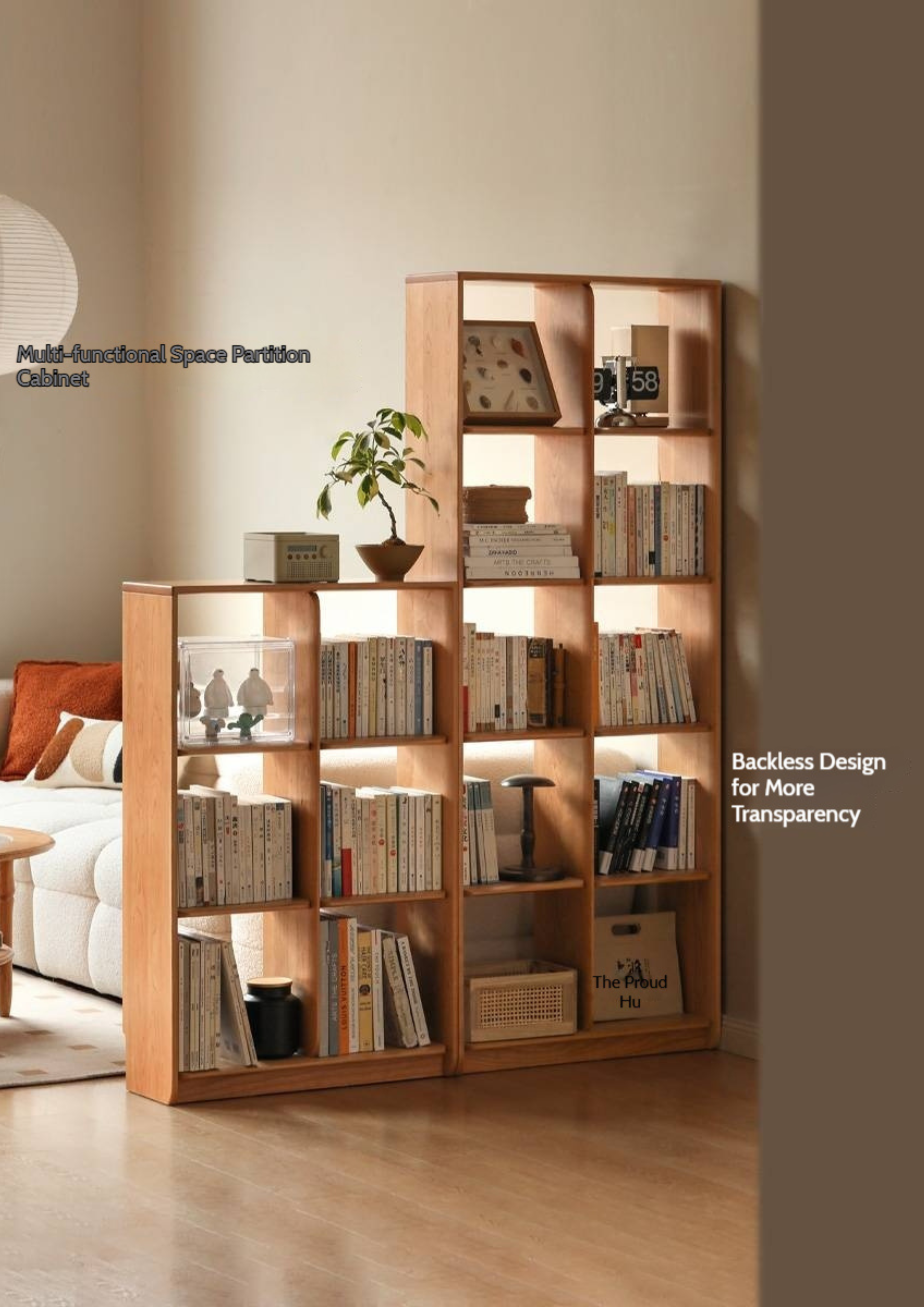 Cherry Solid Wood Vintage Bookshelf