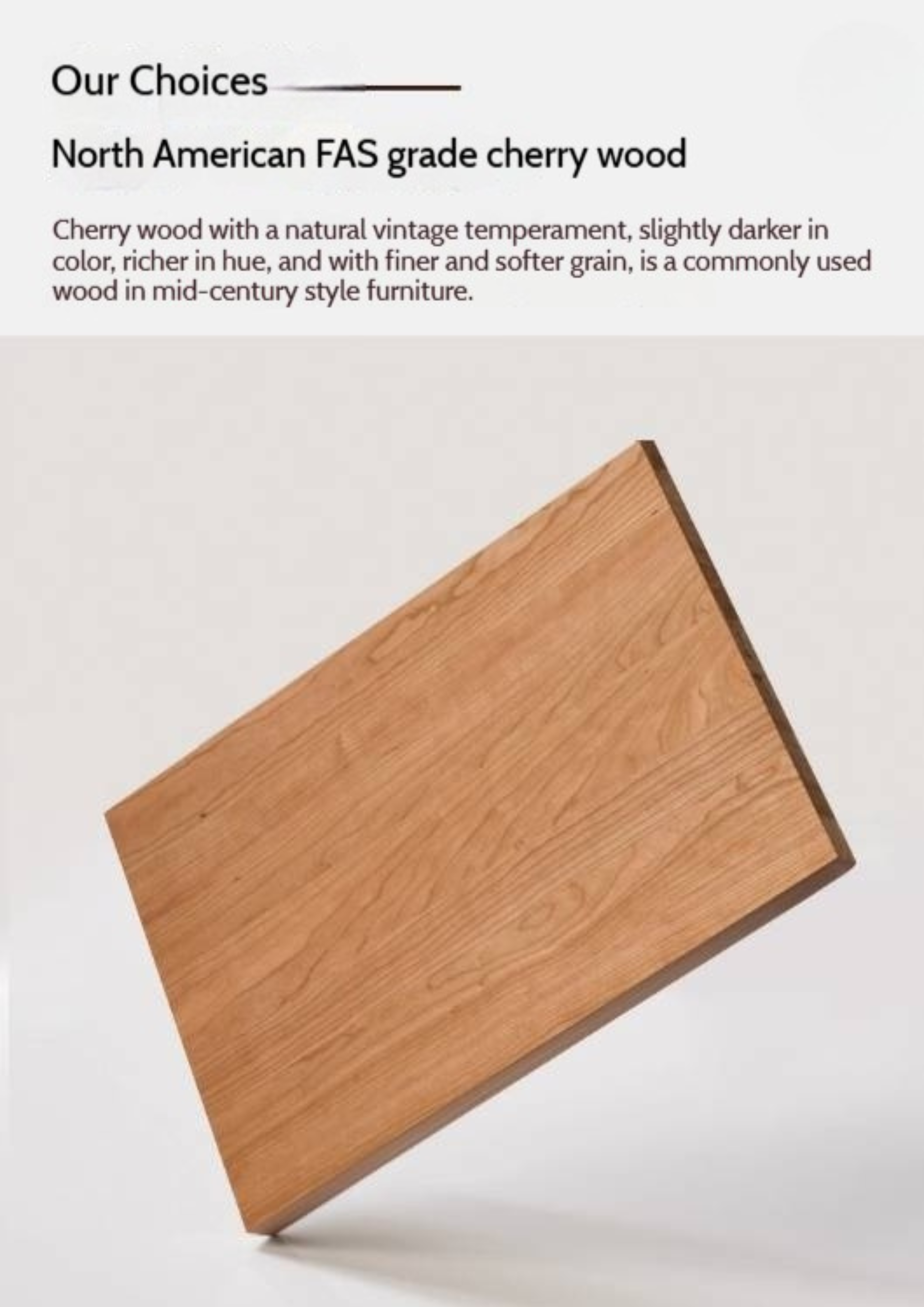 Cherry Solid Wood Vintage Style Office Desk