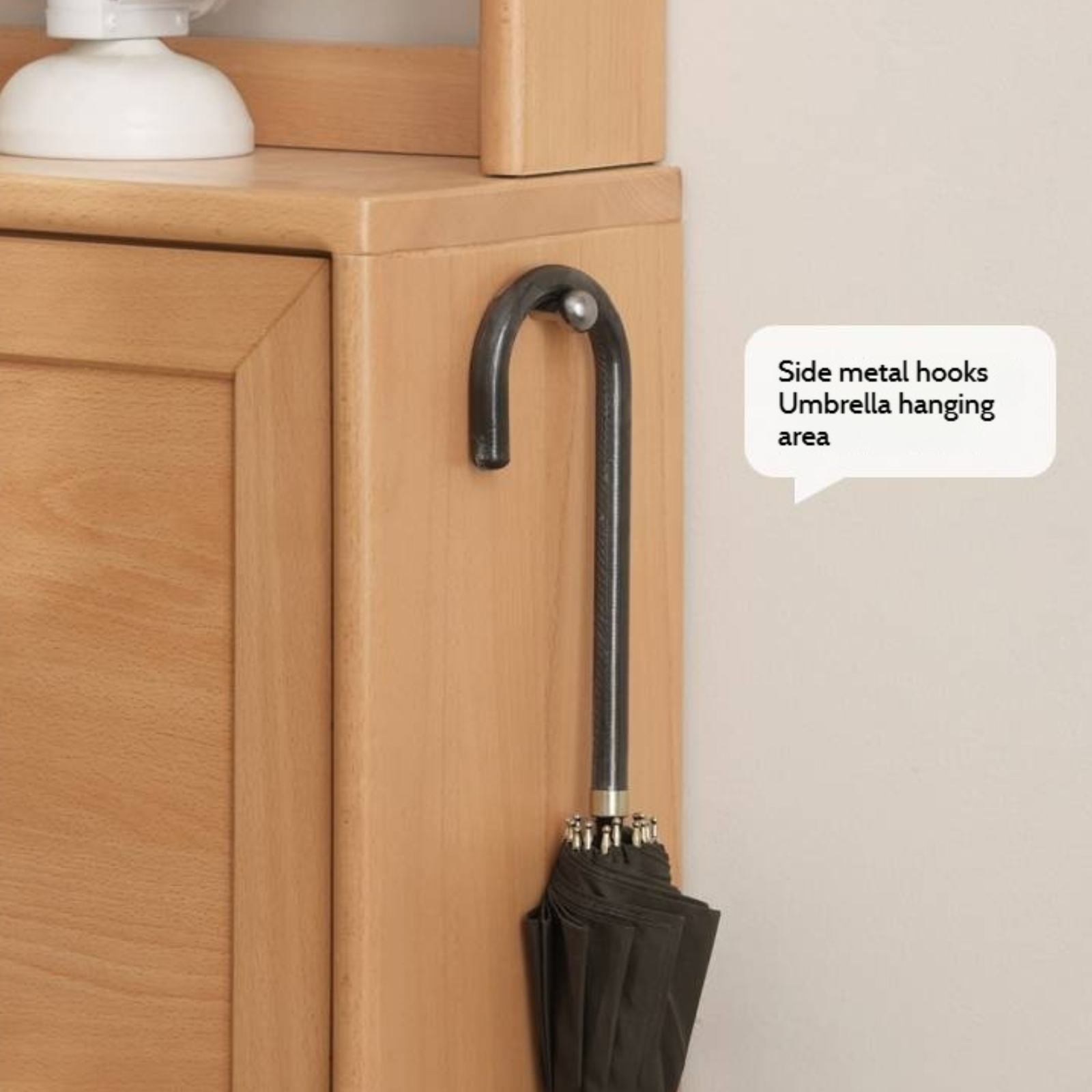 Beech Solid Wood Ultra-Thin Flip Bucket Shoe Cabinet