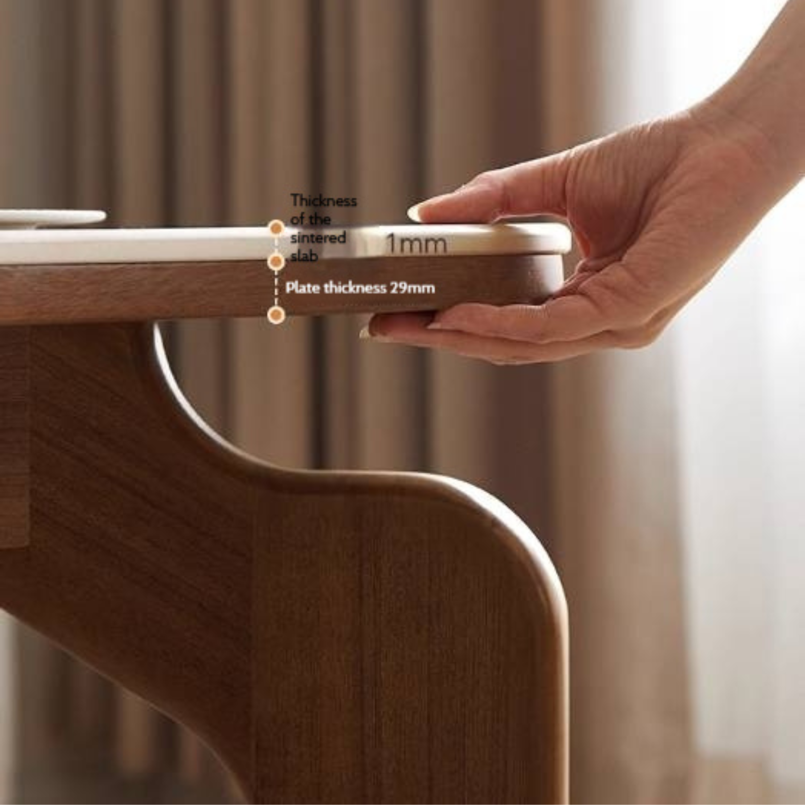 Sandalwood Solid Wood Rock Board Retro Antique Style Dining Table