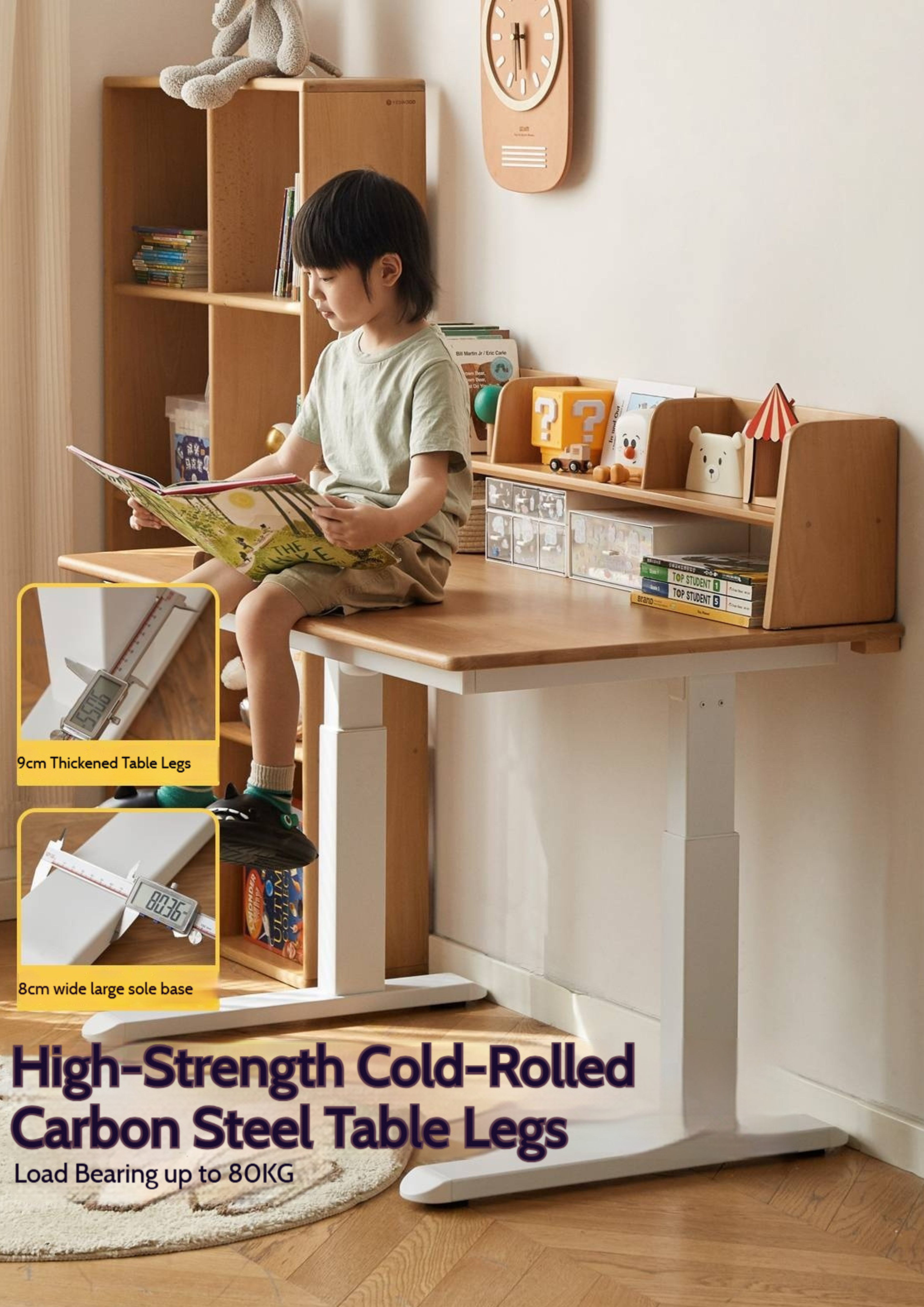 Beech Solid Wood Children's Electric Learning Desk