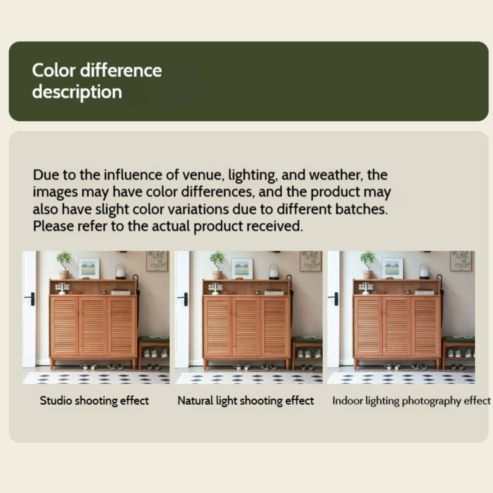 Cherry Solid Wood Entrance Shoe Cabinet