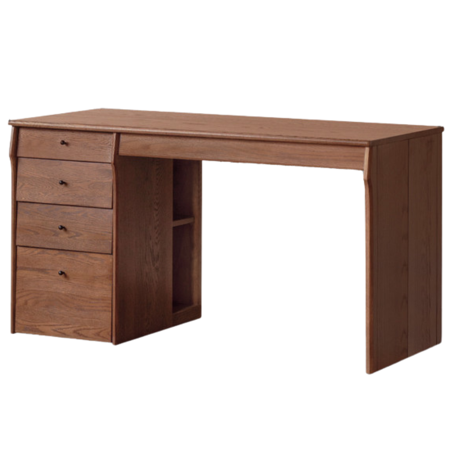 Oak Solid Wood Computer Desk With Shelf