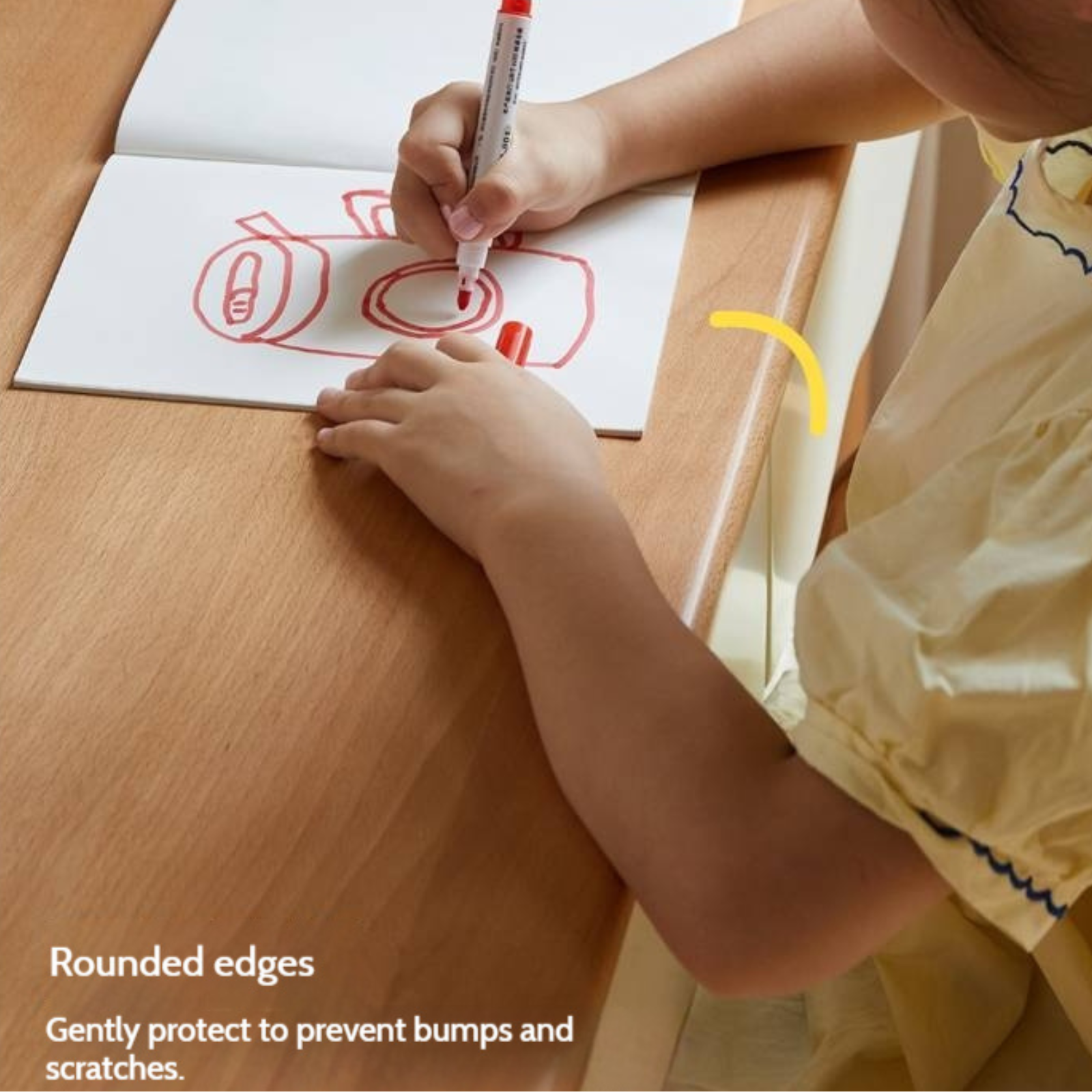 Beech Solid Wood Height Adjustable Children's Learning Desk with Eye-Protection Lamp