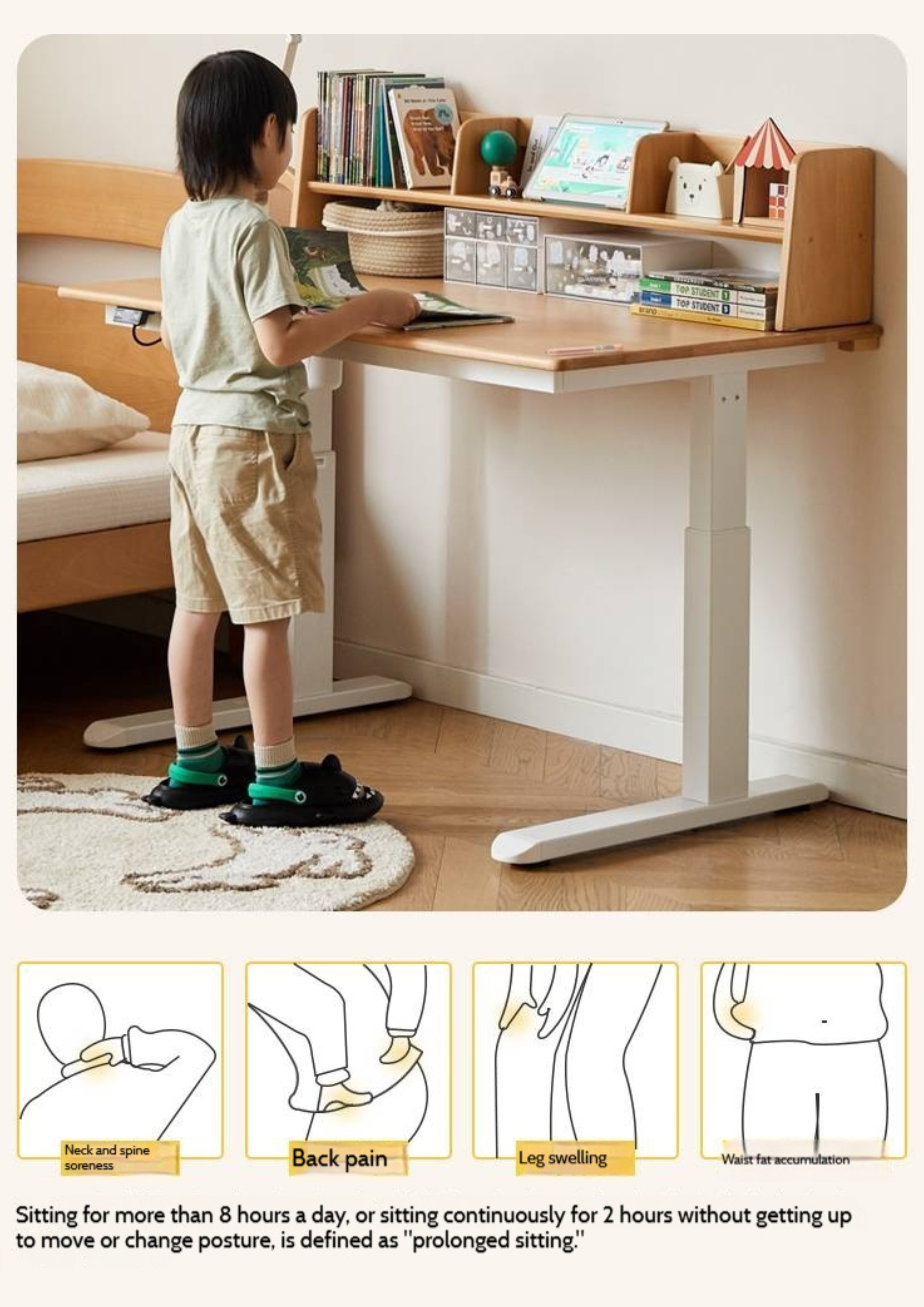 Beech Solid Wood Children's Electric Learning Desk
