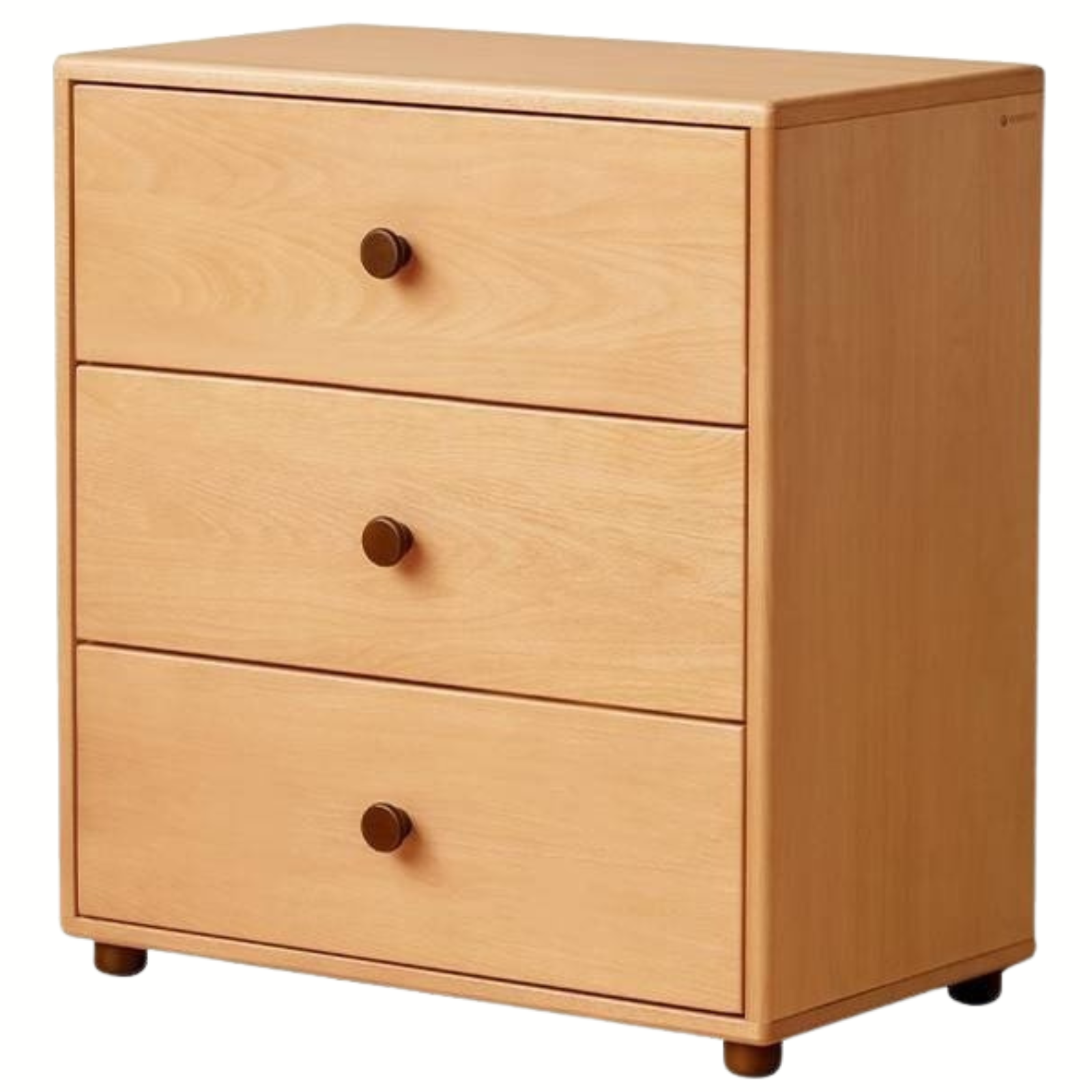 Solid Rubber Wood,  Beech Solid Wood Nordic Style Children's Chest of Drawers