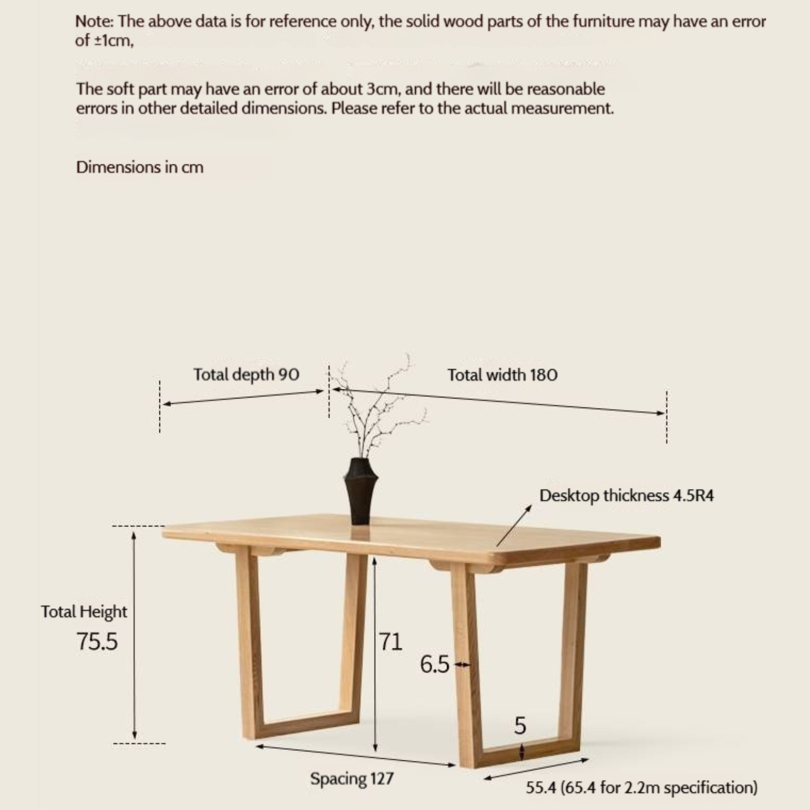 Ash, Oak, Elm Solid Wood Wabi Sabi Style Dining Table