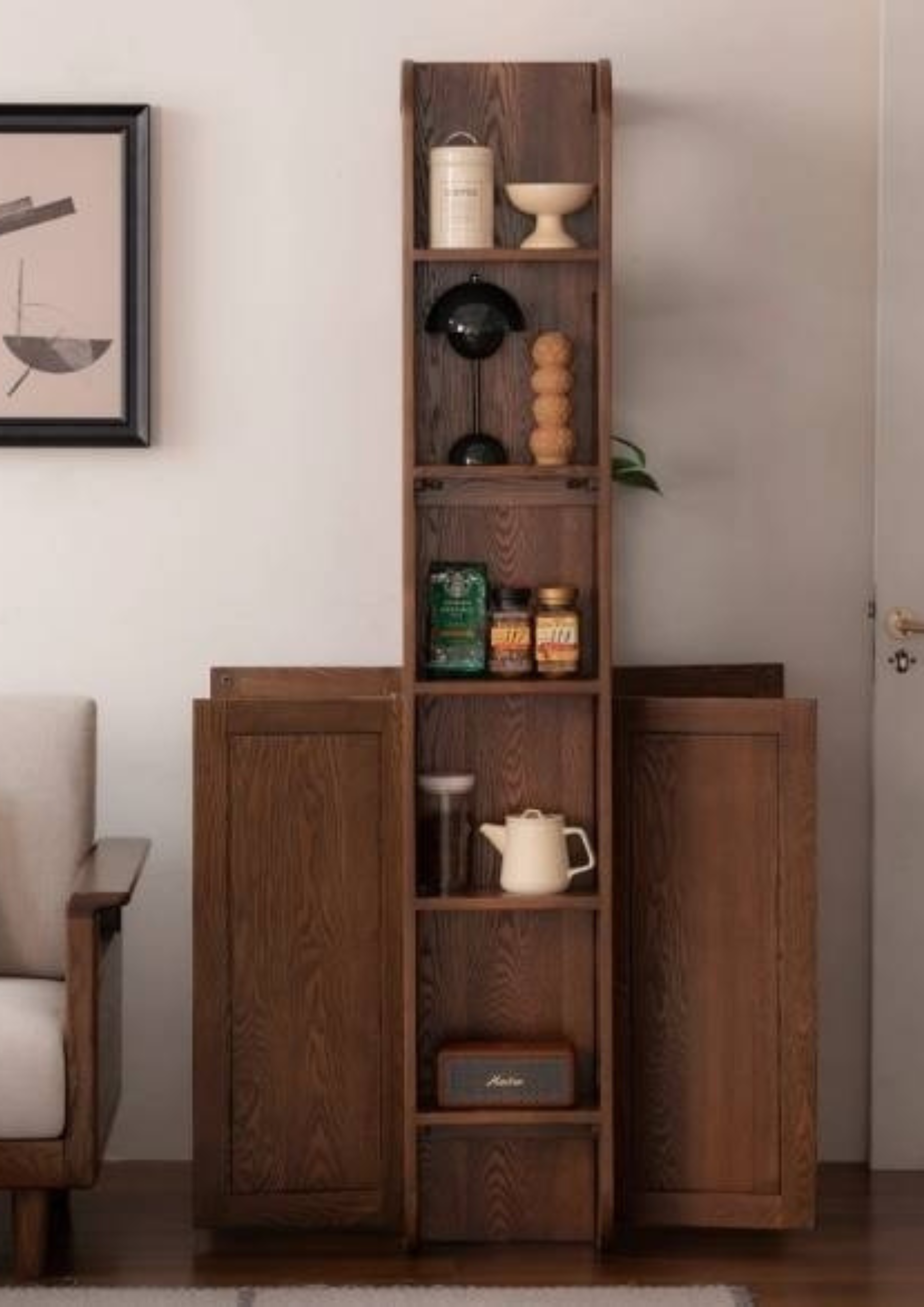 Ash Solid Wood Nordic Style Entrance Shoe Cabinet