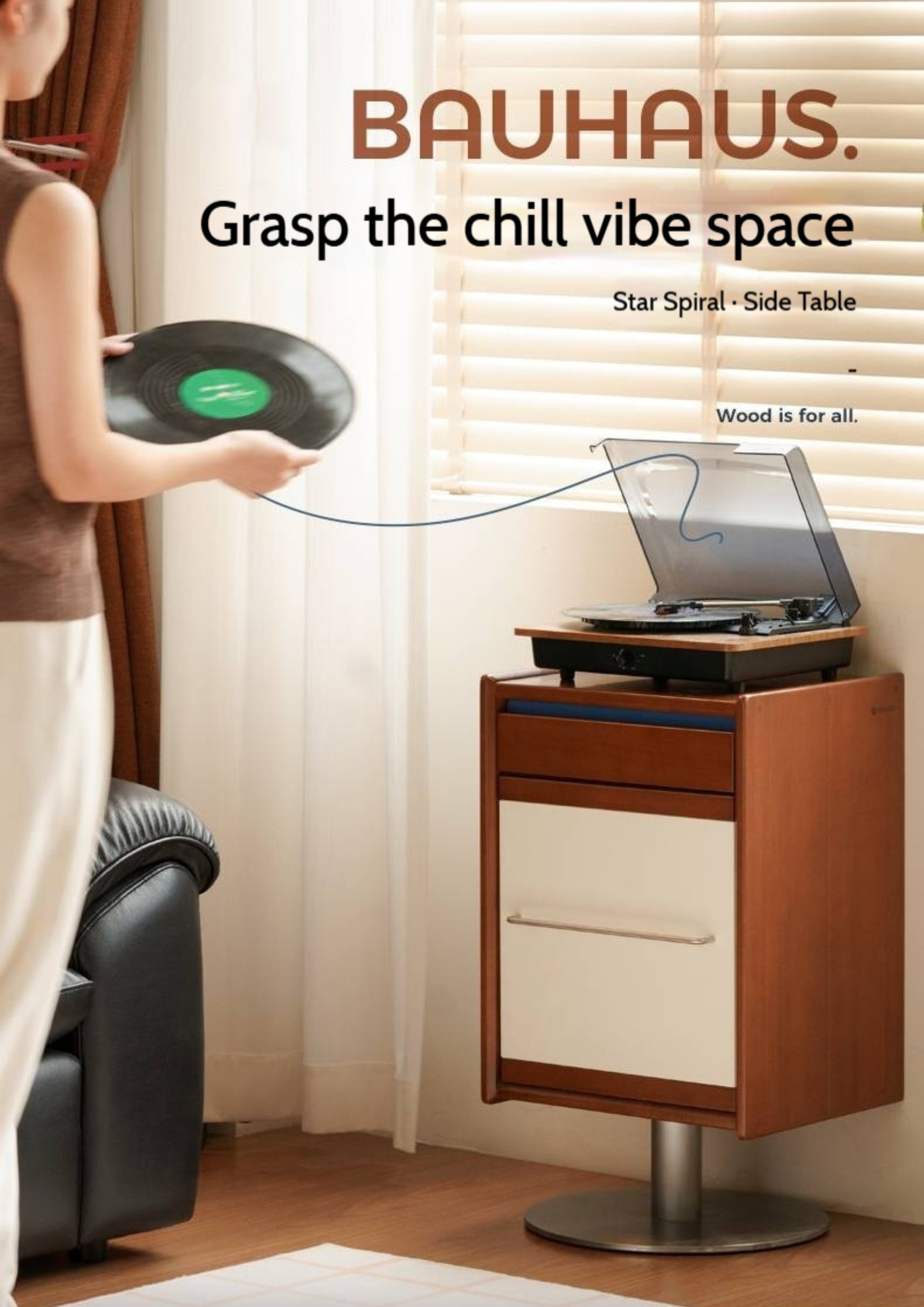 Poplar Solid Wood Vintage Side Table