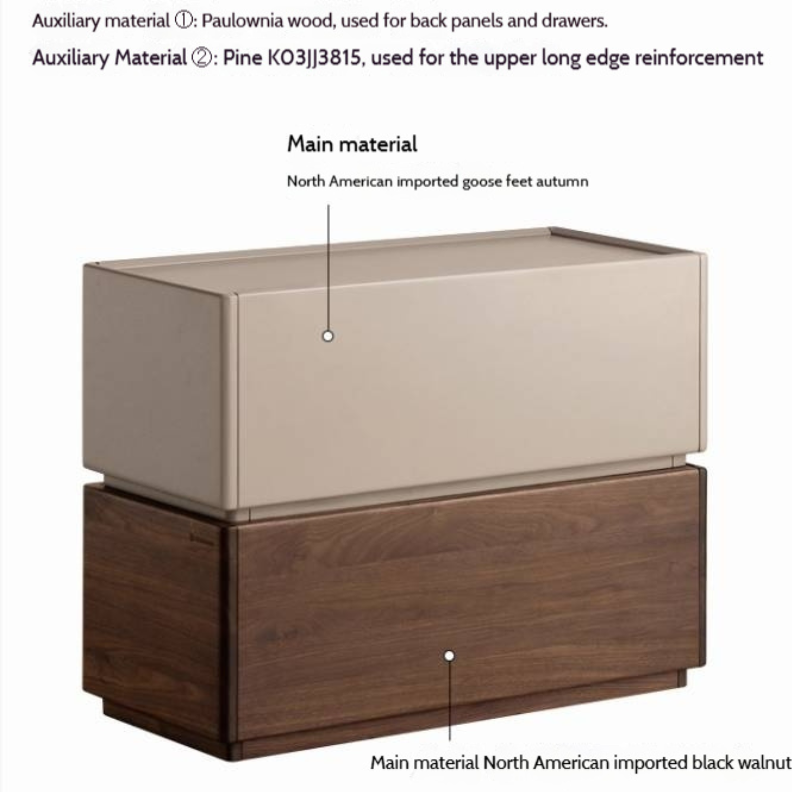 Black Walnut Solid Wood Italian Light Luxury Style Side Table