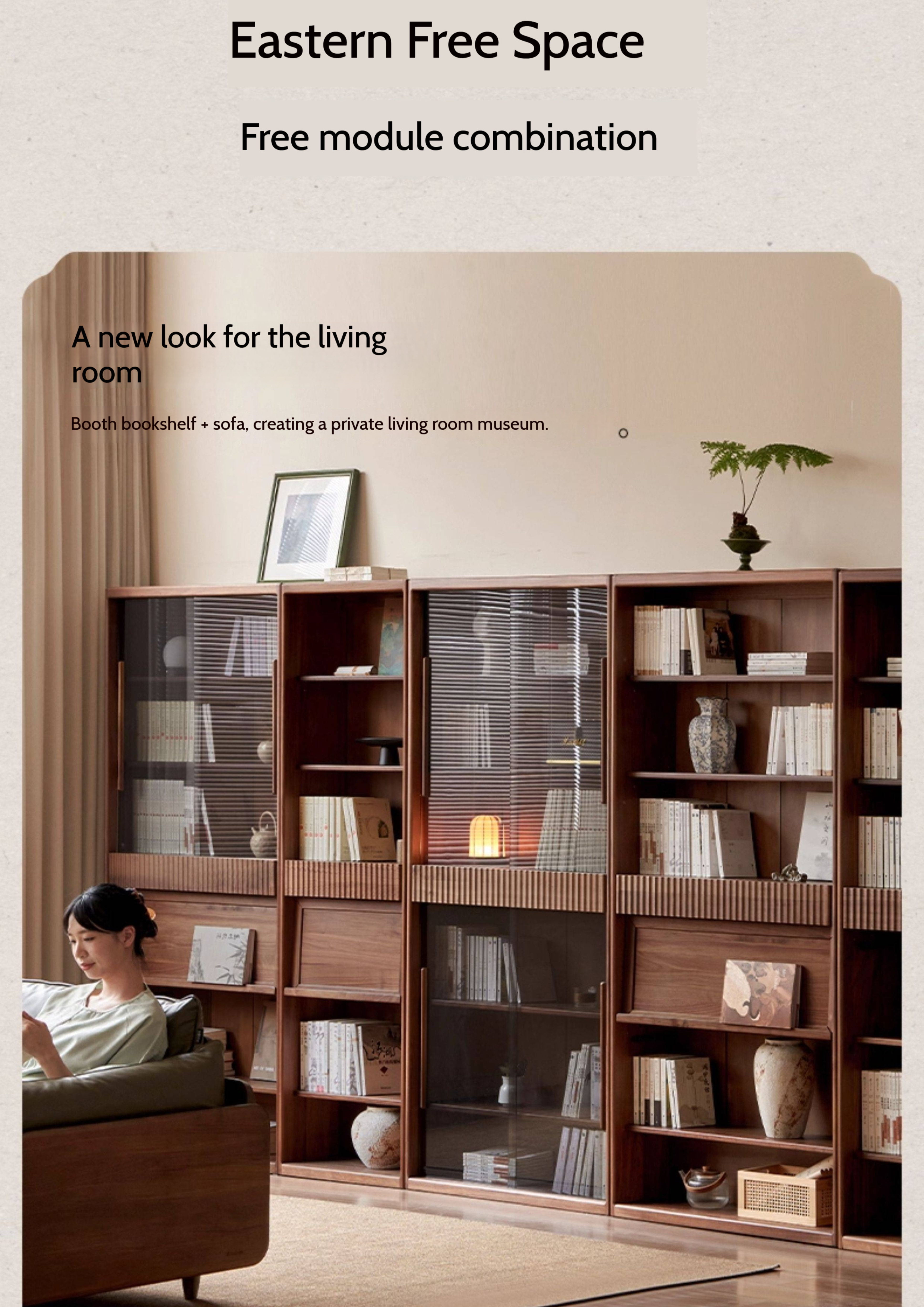 Ash Solid Wood Wall Combination Bookshelf