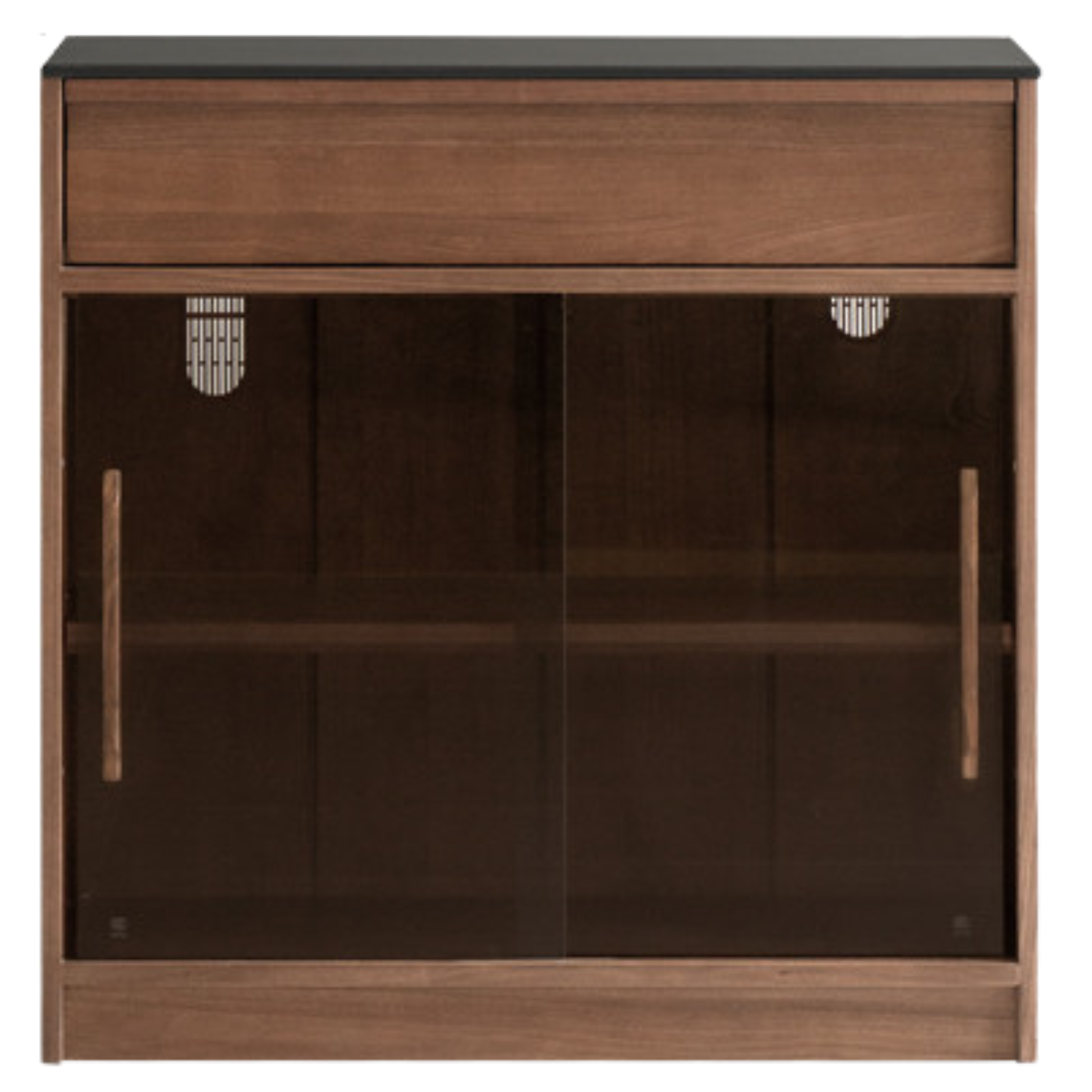 Black Walnut, Ash Solid Wood Light Luxury Style Rock Board Sideboard