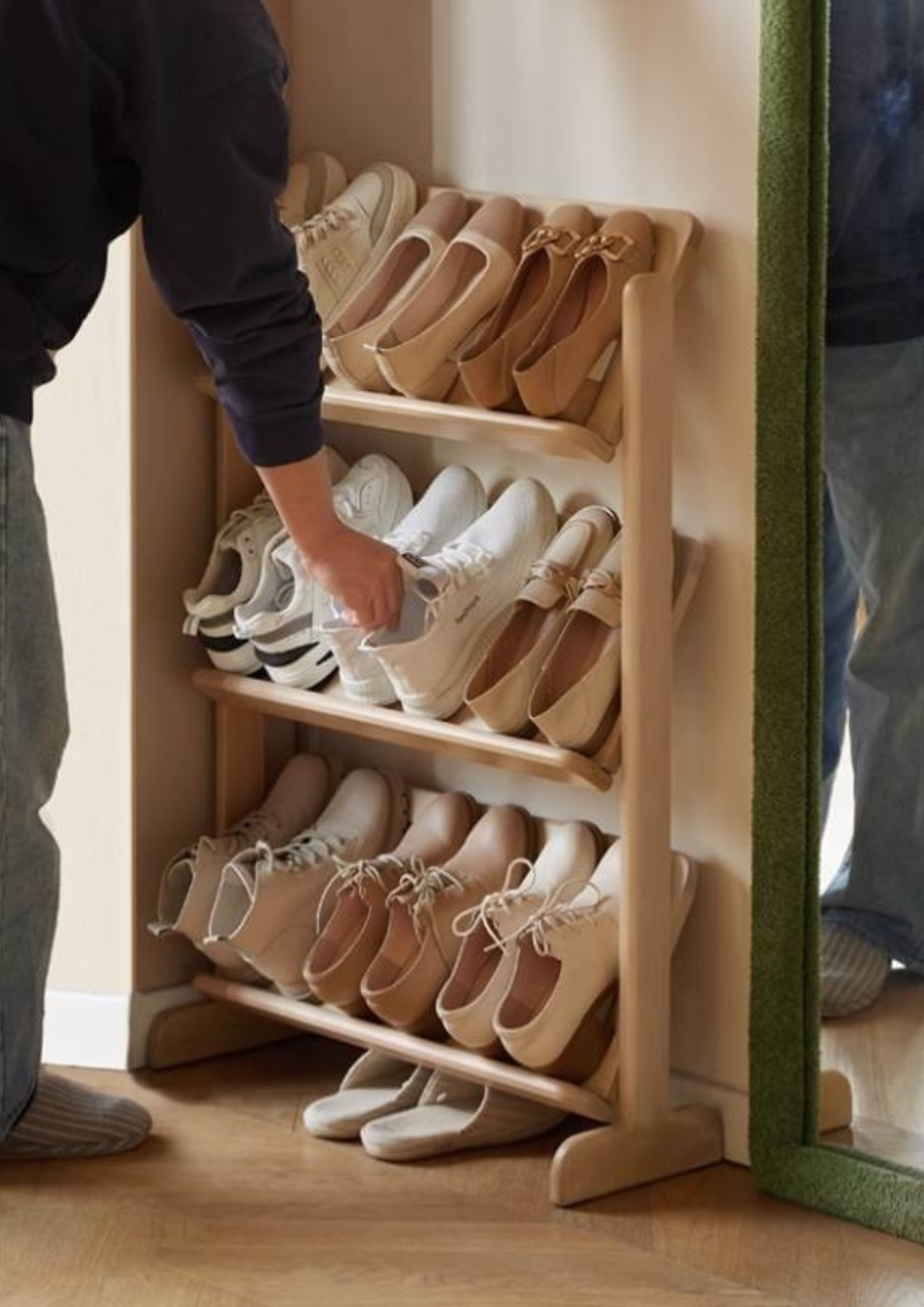 Birch, Beech Solid Wood Multi Layer Ultra Thin Shoe Racks