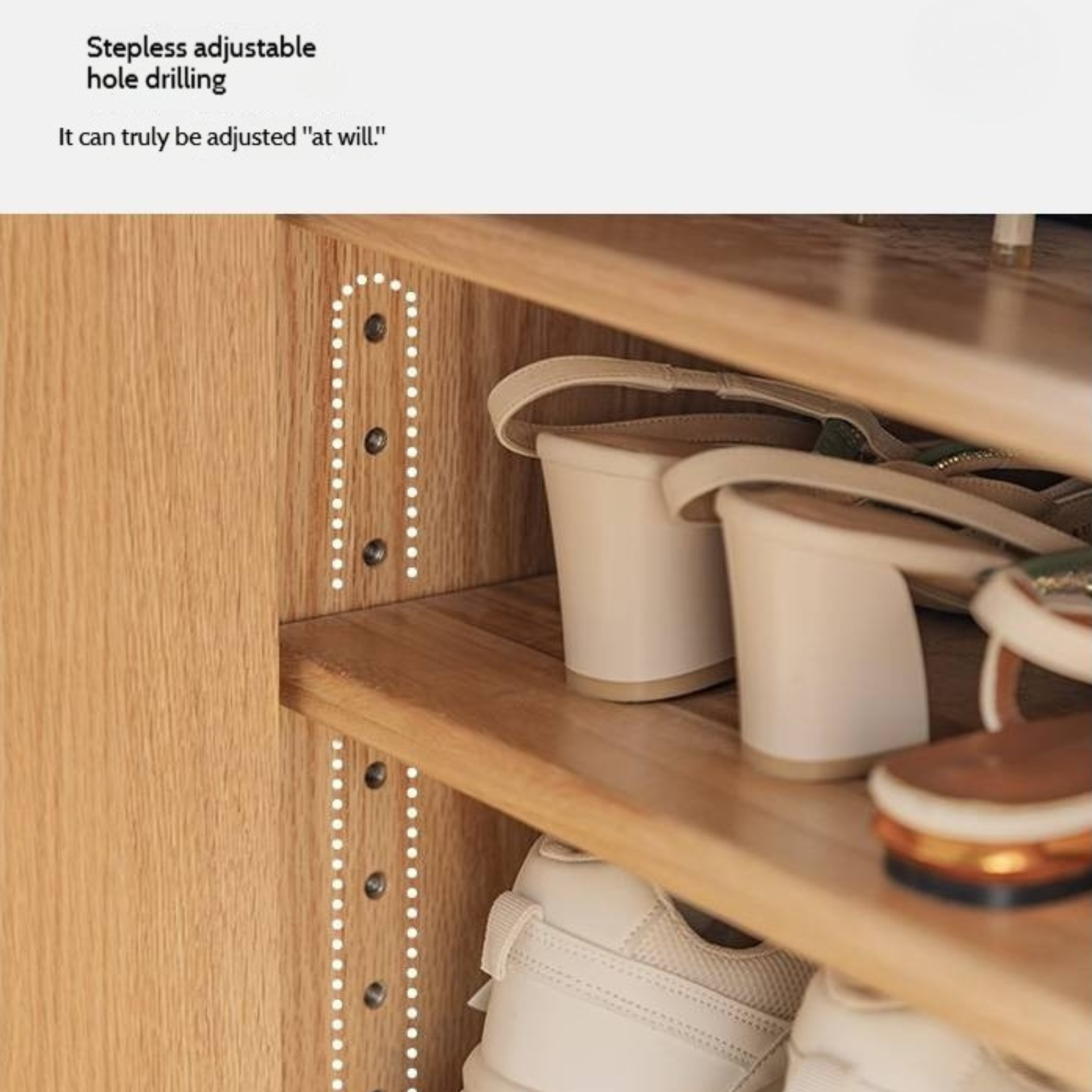 Oak Solid Wood Nordic Rock Slab Shoe Cabinet