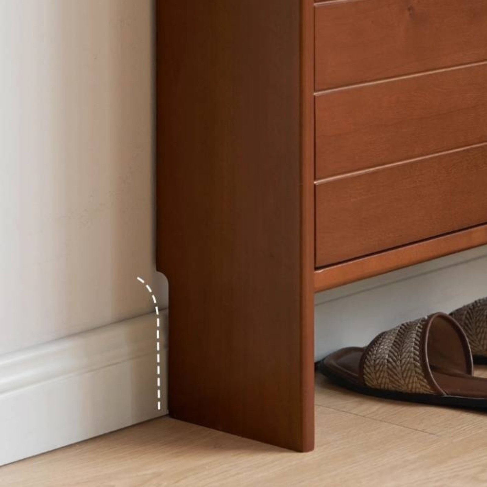 Poplar Solid Wood Middle-Age Ultra-Thin Shoe Cabinet