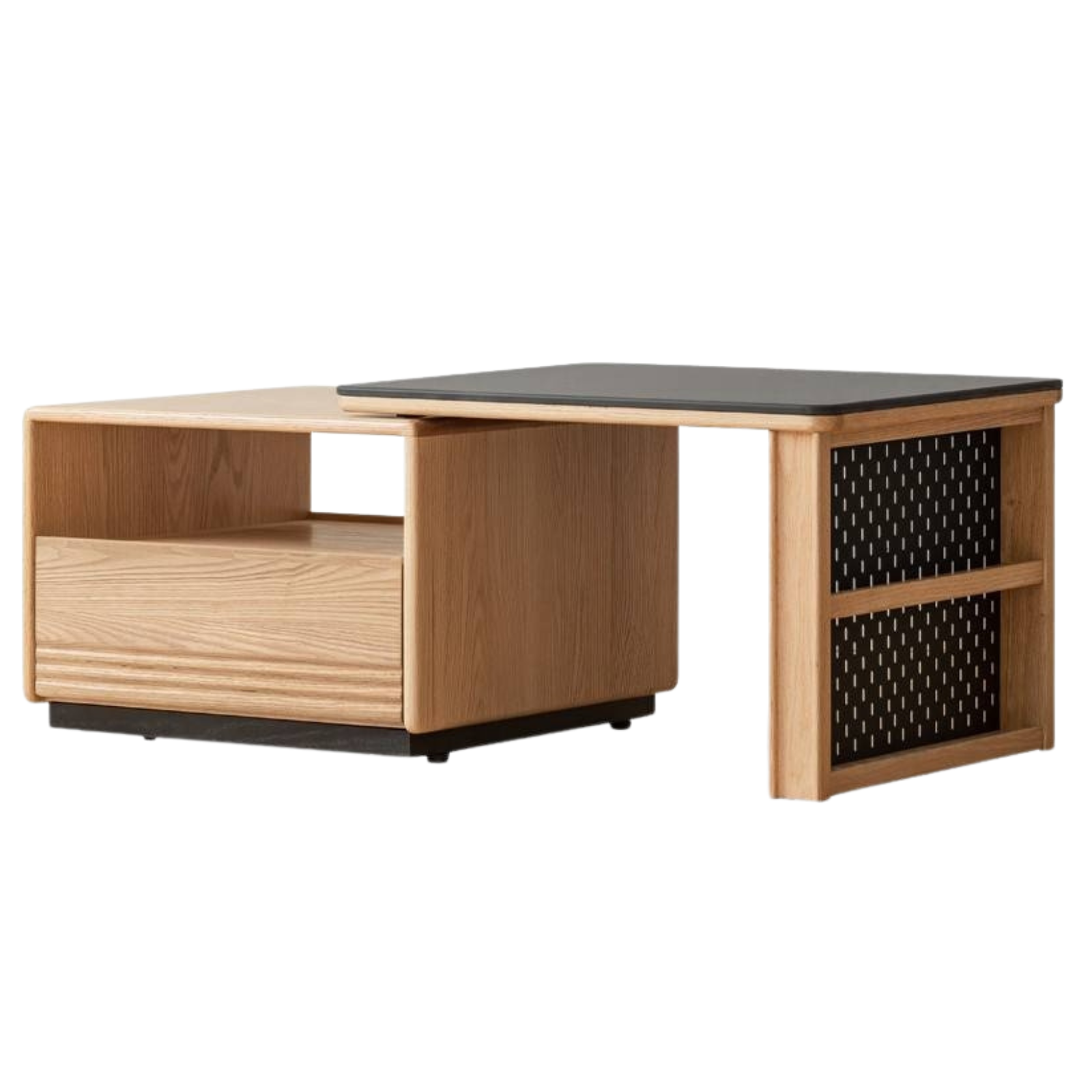 Beech Solid Wood Removable Rock Plate Telescopic Tea Table