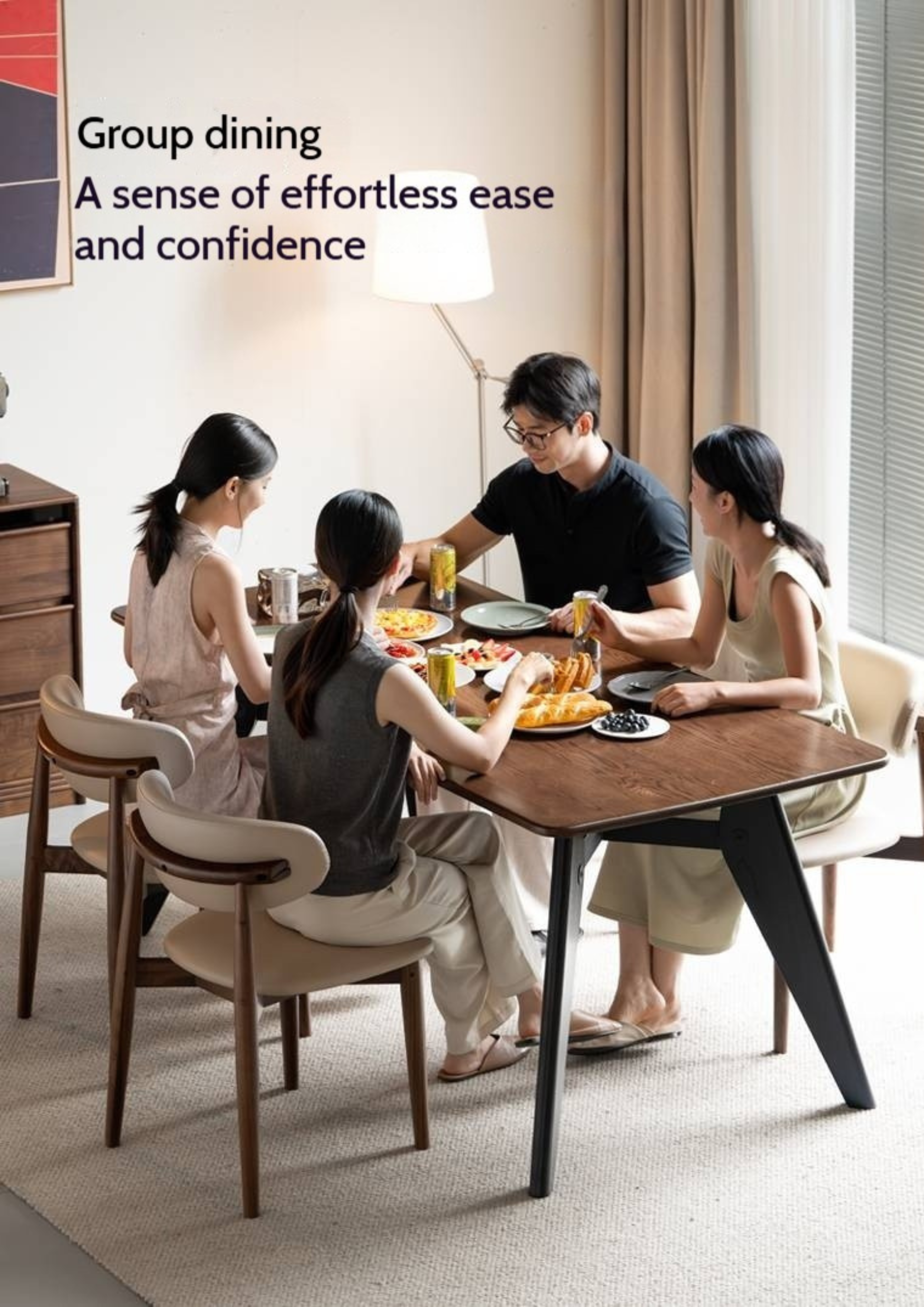 Oak Solid Wood Italian Light Luxury Dining Table