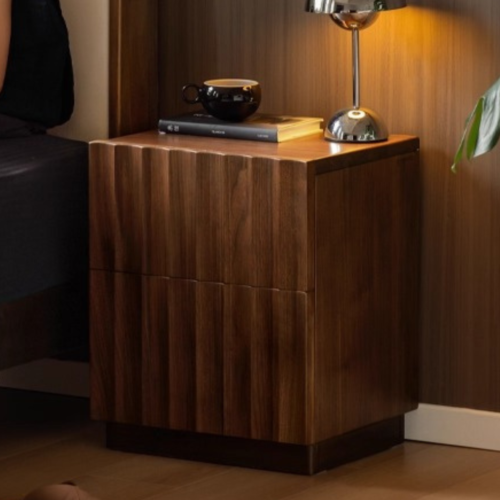 Black Walnut, Poplar Solid Wood Light Luxury Nightstand