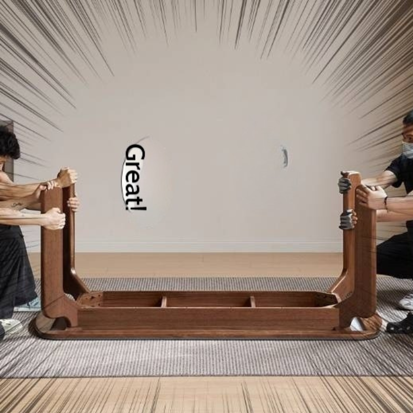 Sandalwood Solid Wood Rock Board Retro Antique Style Dining Table