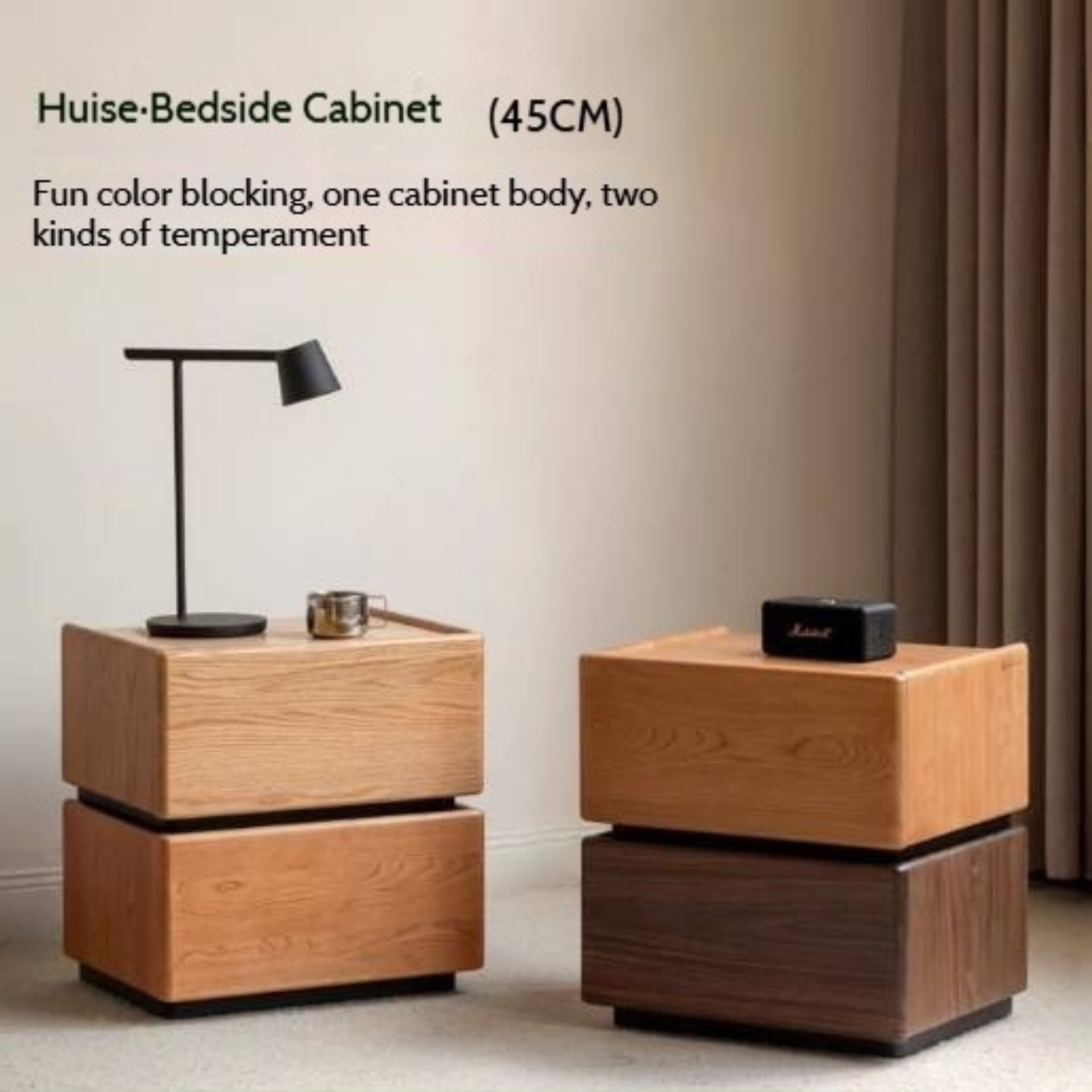 Cherry Solid Wood Retro Nightstand