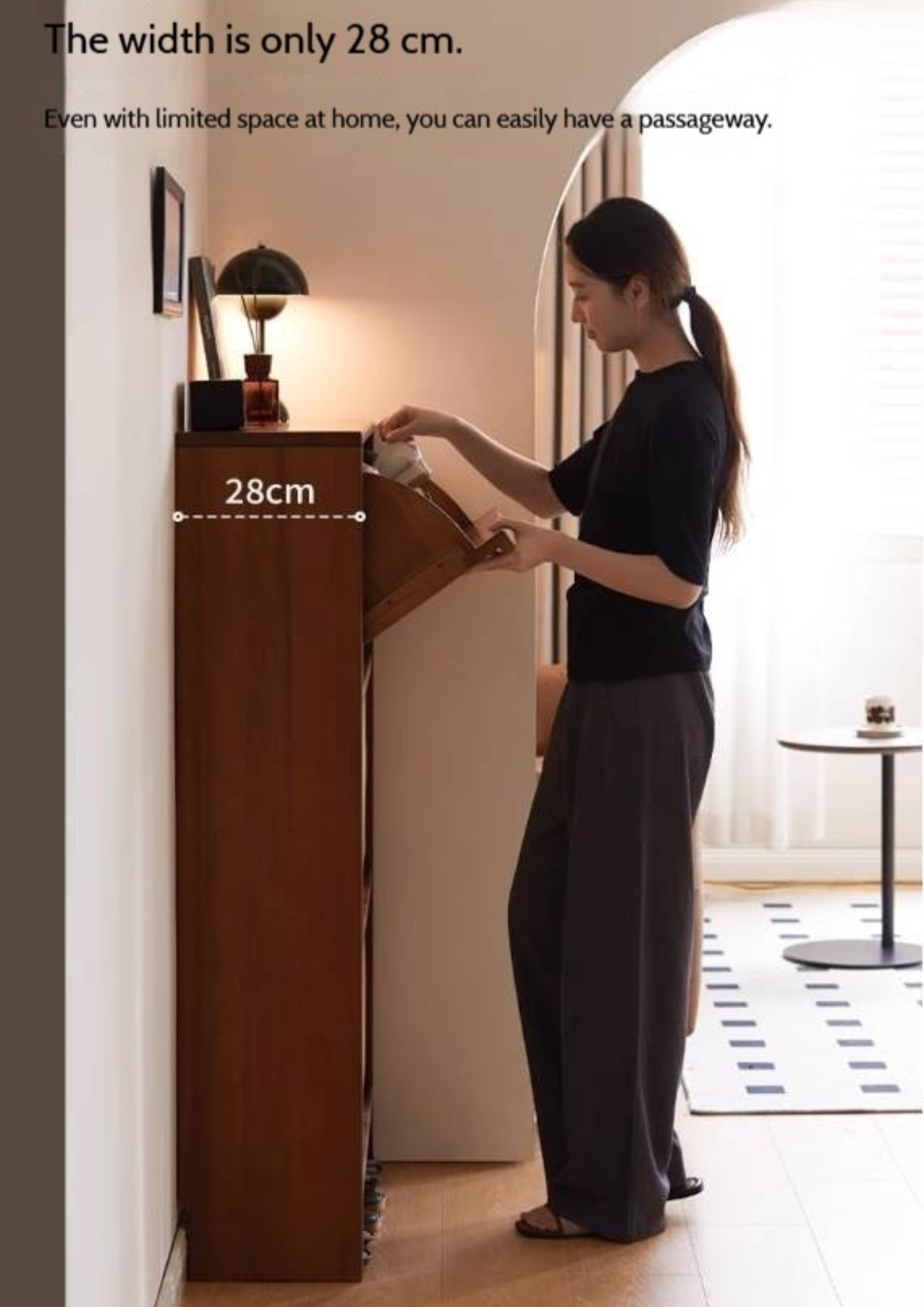 Tulipwood Solid Wood Rattan Shoe Cabinet Antique Style