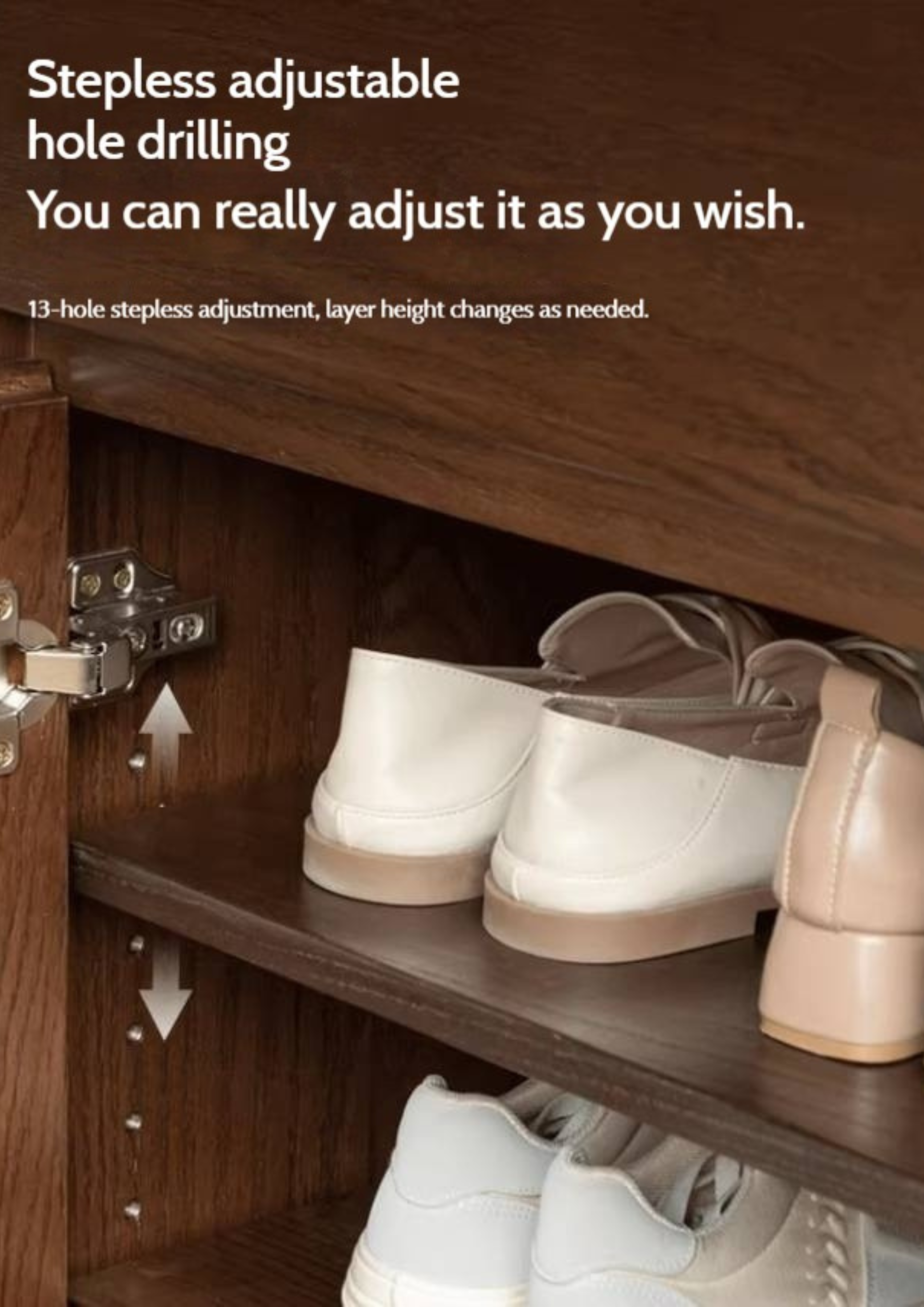 Oak Solid Wood Rock Plate Shoe Cabinet