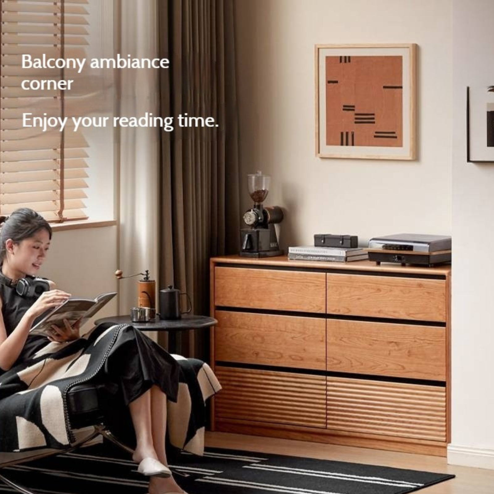 Cherry Solid Wood Retro Six-Drawer Chest