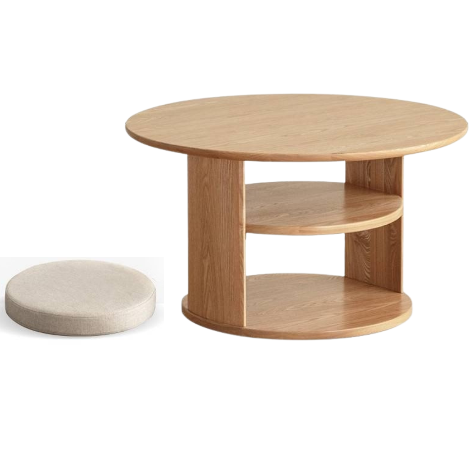 Pine Solid Wood Round Tea Table