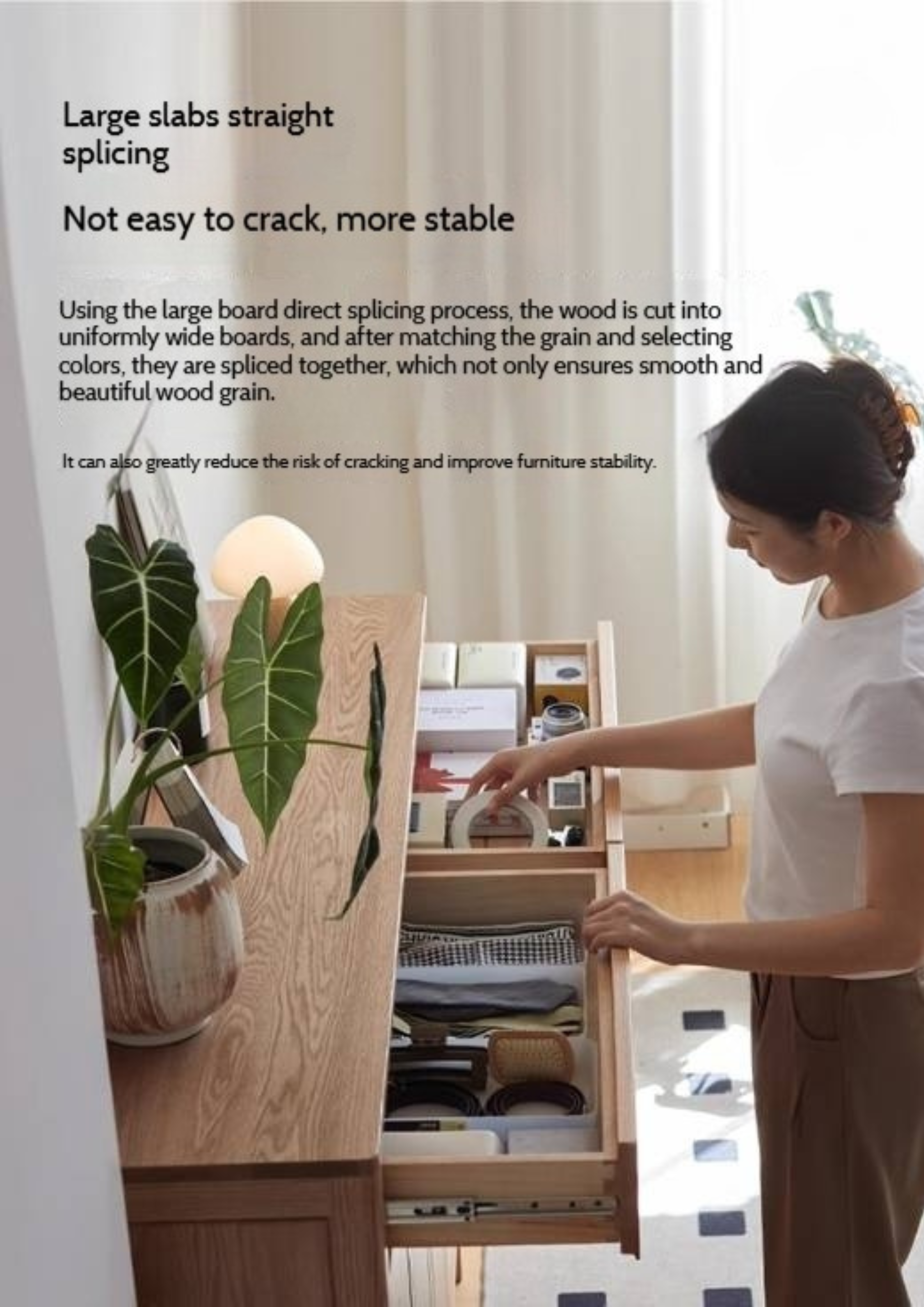 Ash Solid Wood Modern Large Shoe Cabinet